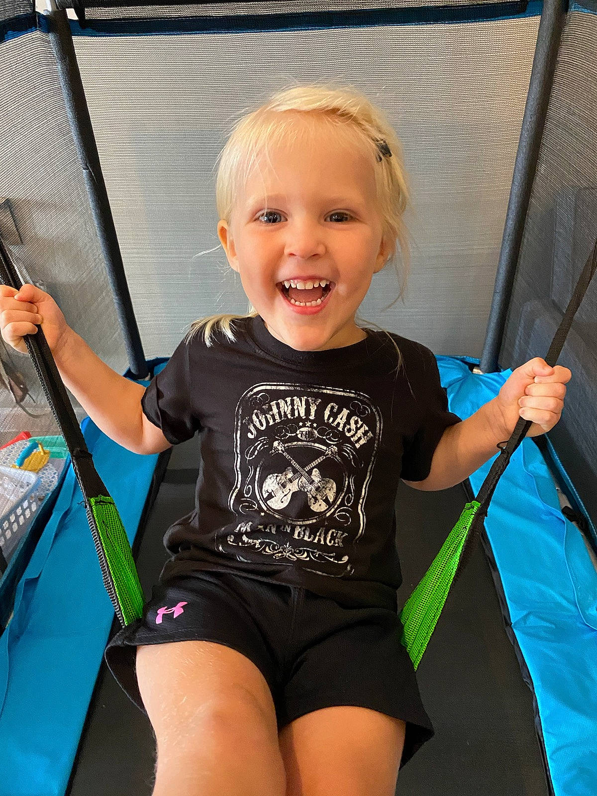 Harlow joined the competition — help win amazing prizes! blue, boats_and_boating_equipment_and_supplies, child, computer_keyboard, electric_blue, facial_expression, fun, happy, human_body, human_leg, joint, joy, leisure, person, recreation, shoulder, smile, sportswear, standing, t_shirt