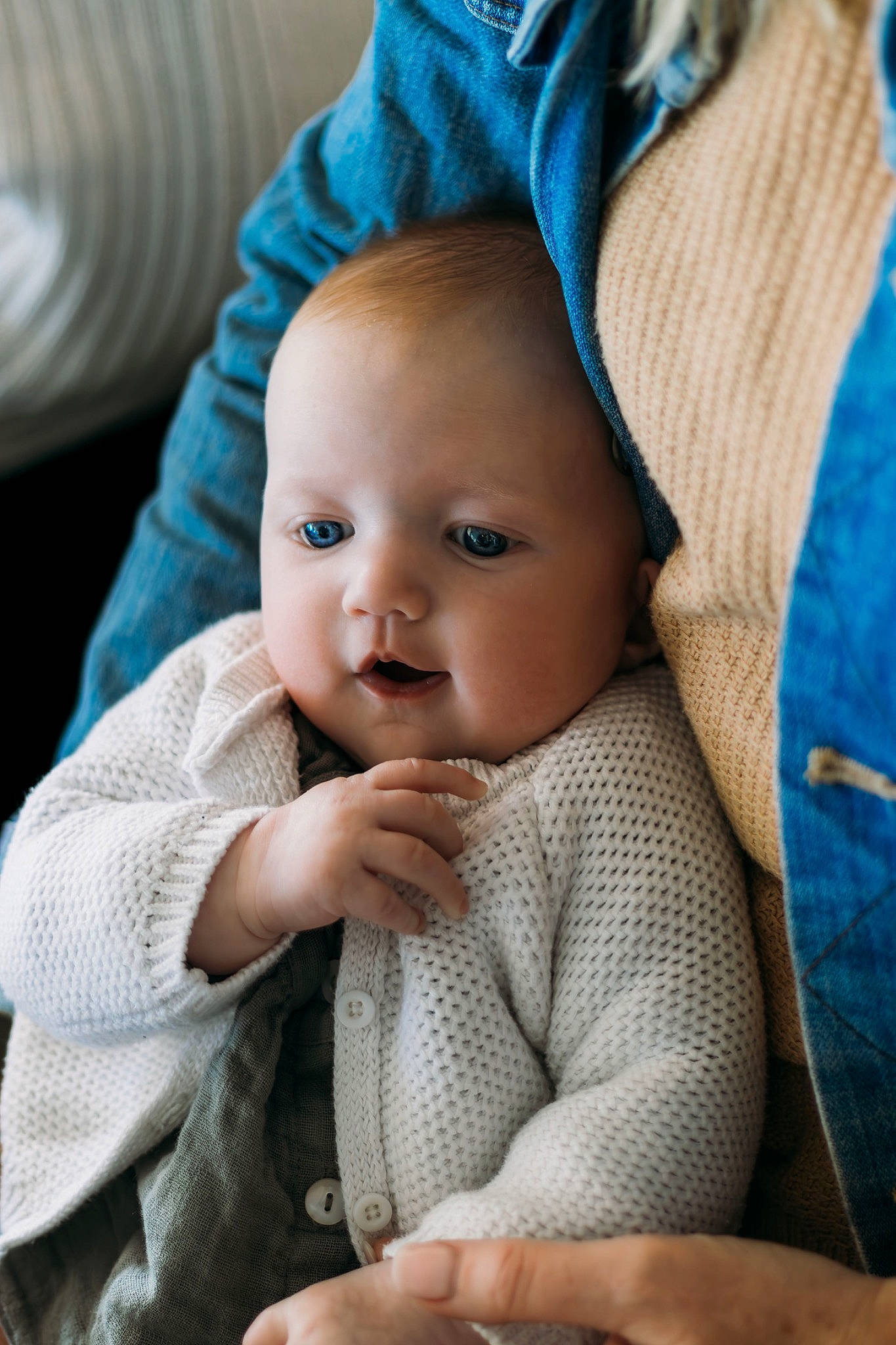 Wren joined the competition — help win amazing prizes! baby, baby_products, baby_toddler_clothing, blue, cap, cheek, child, comfort, eye, eyebrow, hand, headgear, iris, linens, lip, nose, person, skin, sleeve, toddler