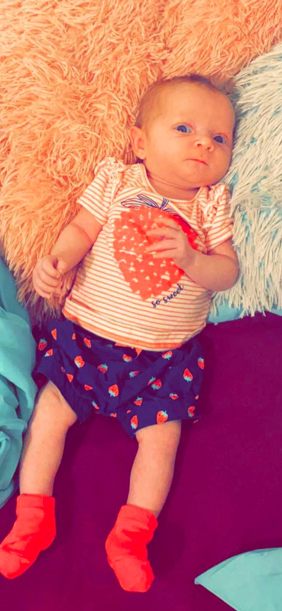 Ella joined the competition — help win amazing prizes! abdomen, baby, baby_products, baby_toddler_clothing, cheek, child, design, pattern, person, pink, play, polka_dot, product, skin, toddler