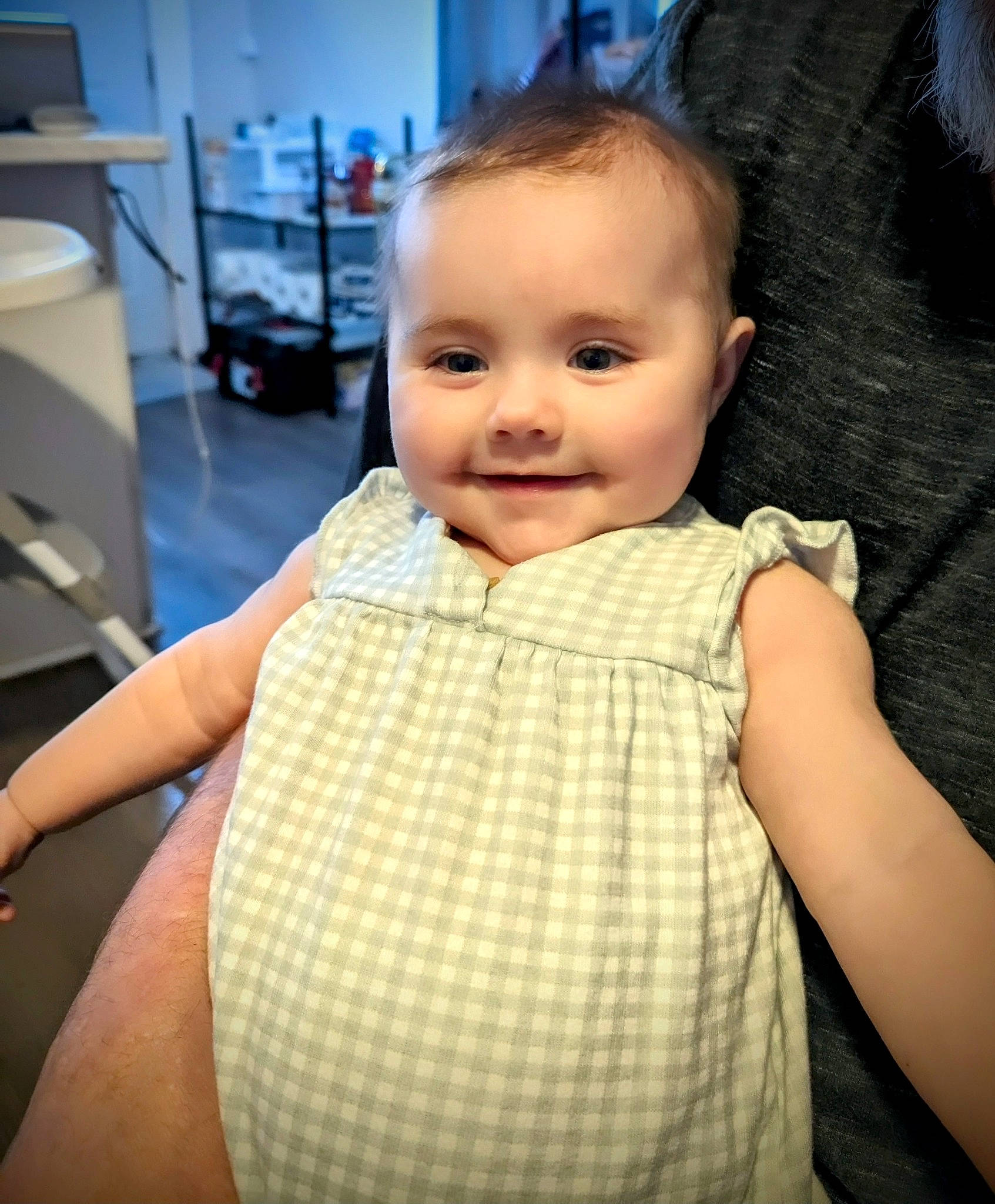 Lily joined the competition — help win amazing prizes! baby, baby_toddler_clothing, cheek, chin, cool, eye, eyebrow, eyelash, facial_expression, gesture, happy, iris, joint, joy, lip, neck, person, shoulder, skin, sleeve