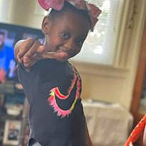 Qetsiyah joined the competition — help win amazing prizes! baby, child, ear, elbow, entertainment, event, fun, happy, mouth, nose, person, play, room, sleeve, smile, t_shirt, thumb, toddler