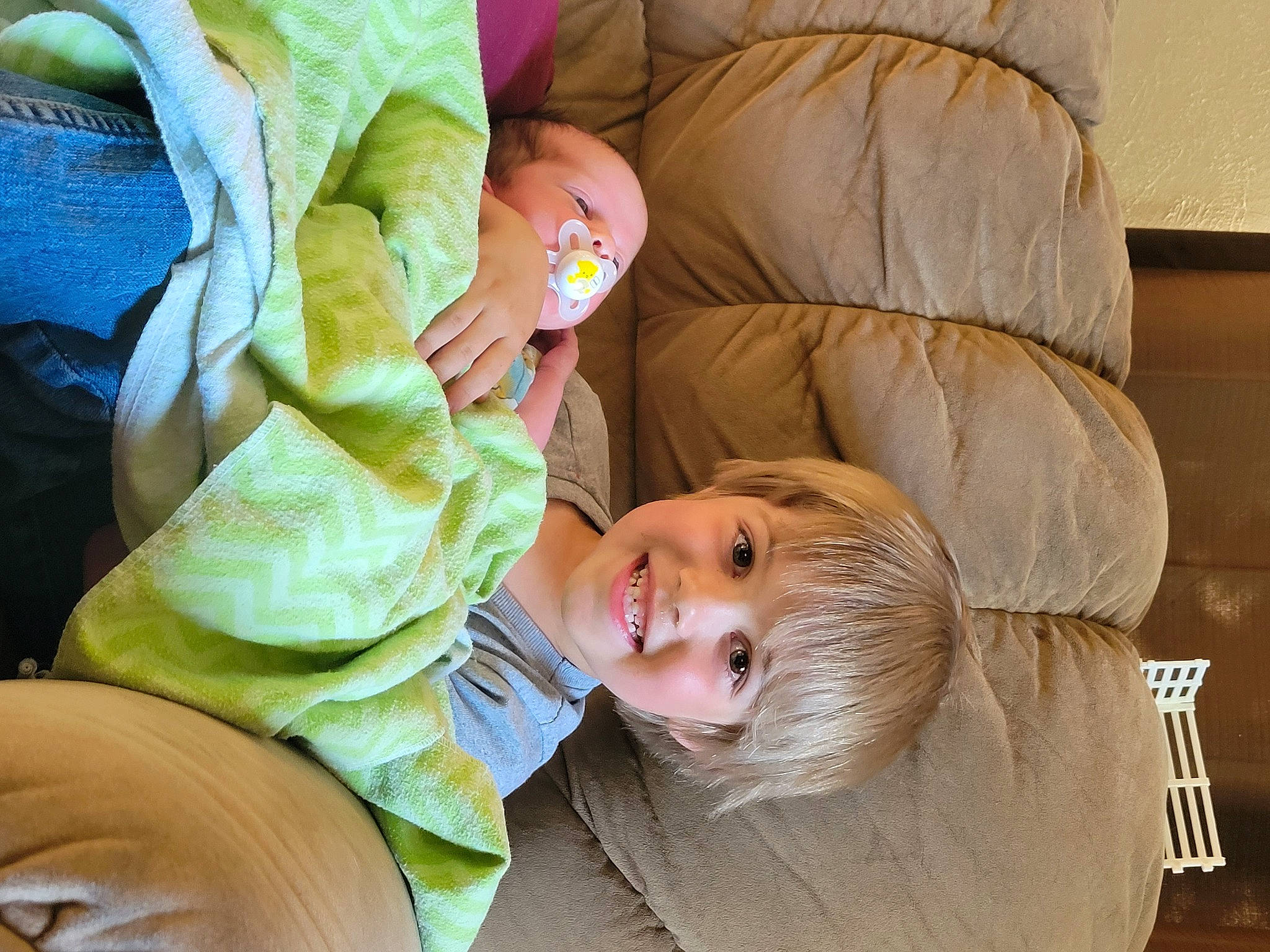 Colter joined the competition — help win amazing prizes! baby, cheek, comfort, couch, eye, finger, hand, happy, head, headwear, joy, mammal, mouth, nose, person, product, skin, smile, textile, toddler