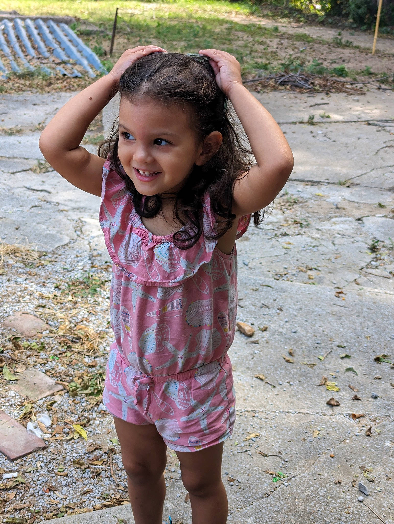 Lorelei joined the competition — help win amazing prizes! arm, eye, face, facial_expression, fun, grass, hair, hairstyle, hand, happy, head, human, joy, organ, people_in_nature, person, pink, plant, shoulder, skin