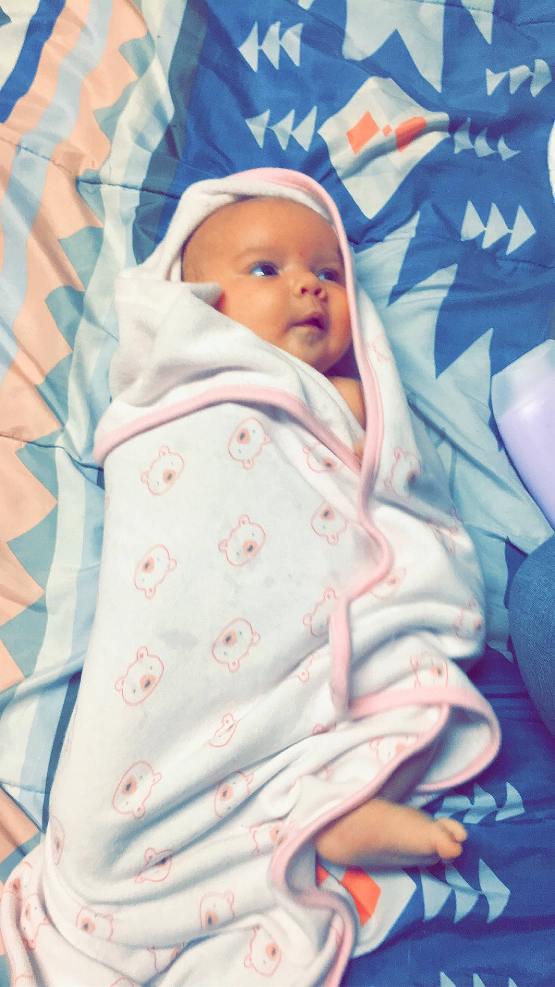 Braylee joined the competition — help win amazing prizes! baby, baby_sleeping, bedding, bedtime, birth, blanket, blue, cheek, child, linens, person, product, sleep, textile, toddler