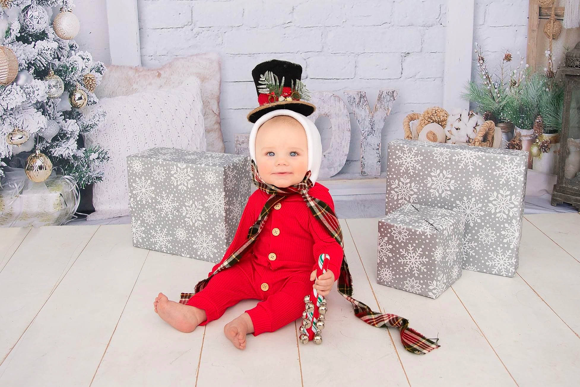 Baylor is registered to the contest to win money with this photo: costume, costume_accessory, costume_hat, doll, figurine, flowerpot, houseplant, person, pine, toy, tradition