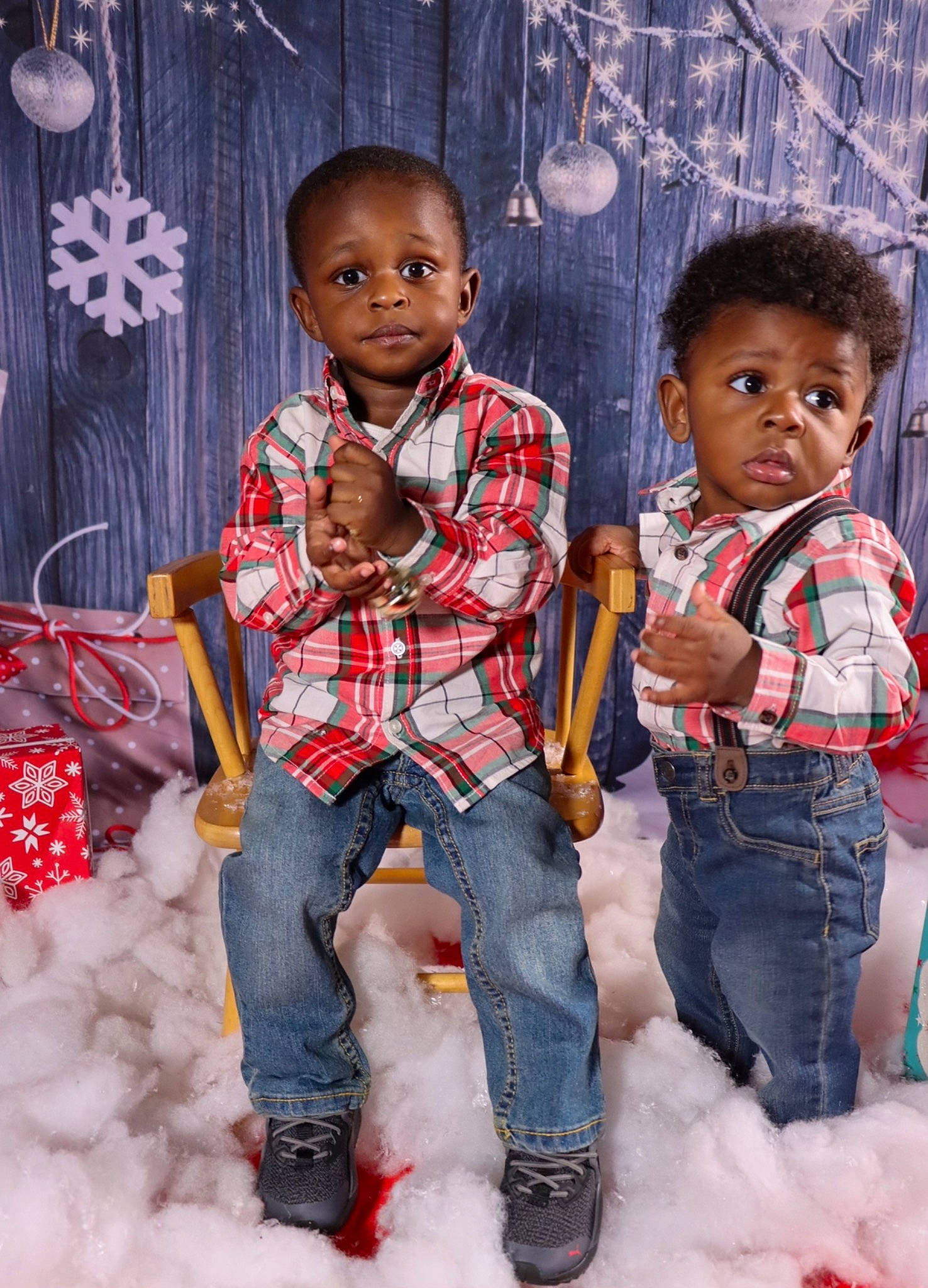 Kashton is registered to the contest to win money with this photo: blue, child, clothing, denim, event, facial_expression, fashion, freezing, fun, happy, head, jeans, person, plaid, sharing, sleeve, snapshot, snow, standing, t_shirt