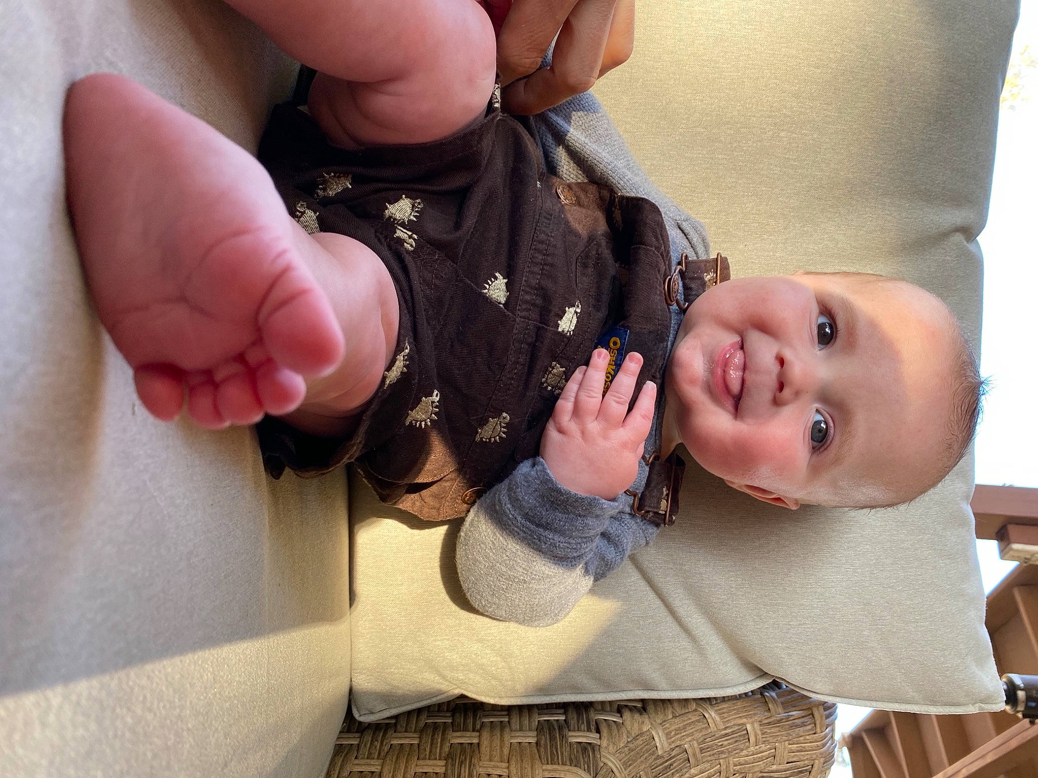 Kaedon joined the competition — help win amazing prizes! baby, baby_toddler_clothing, chair, child, comfort, eyelash, fashion_accessory, finger, gesture, hand, happy, jewellery, nail, person, sitting, skin, sleeve, smile, thumb, toddler