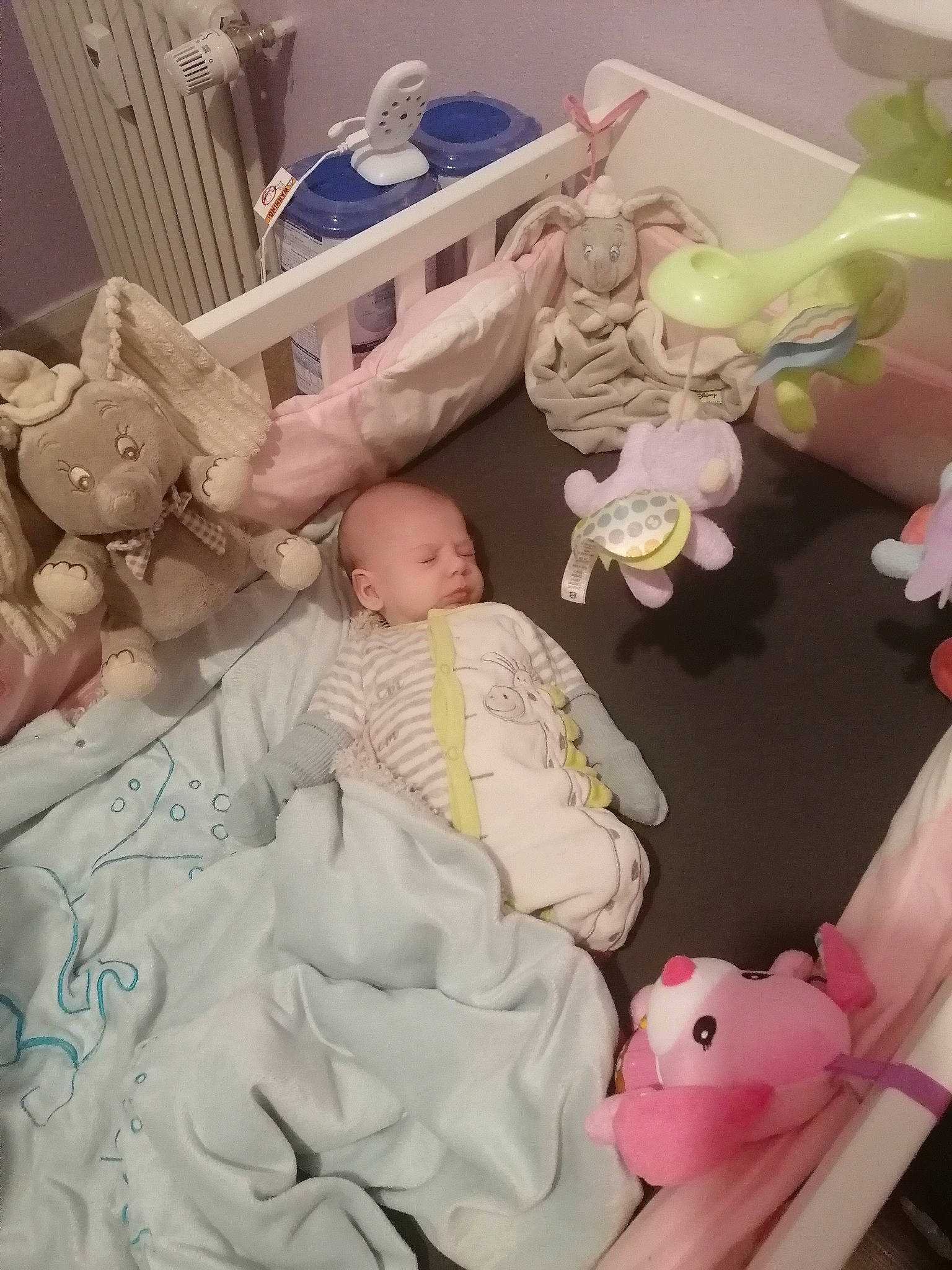 Haydène a rejoint le concours — aidez-le/la à gagner de superbes lots ! baby, baby_products, baby_safety, baby_toddler_clothing, cheek, child, comfort, cradle, infant_bed, linens, mammal, person, pink, room, skin, stuffed_toy, textile, toddler, toy, vertebrate