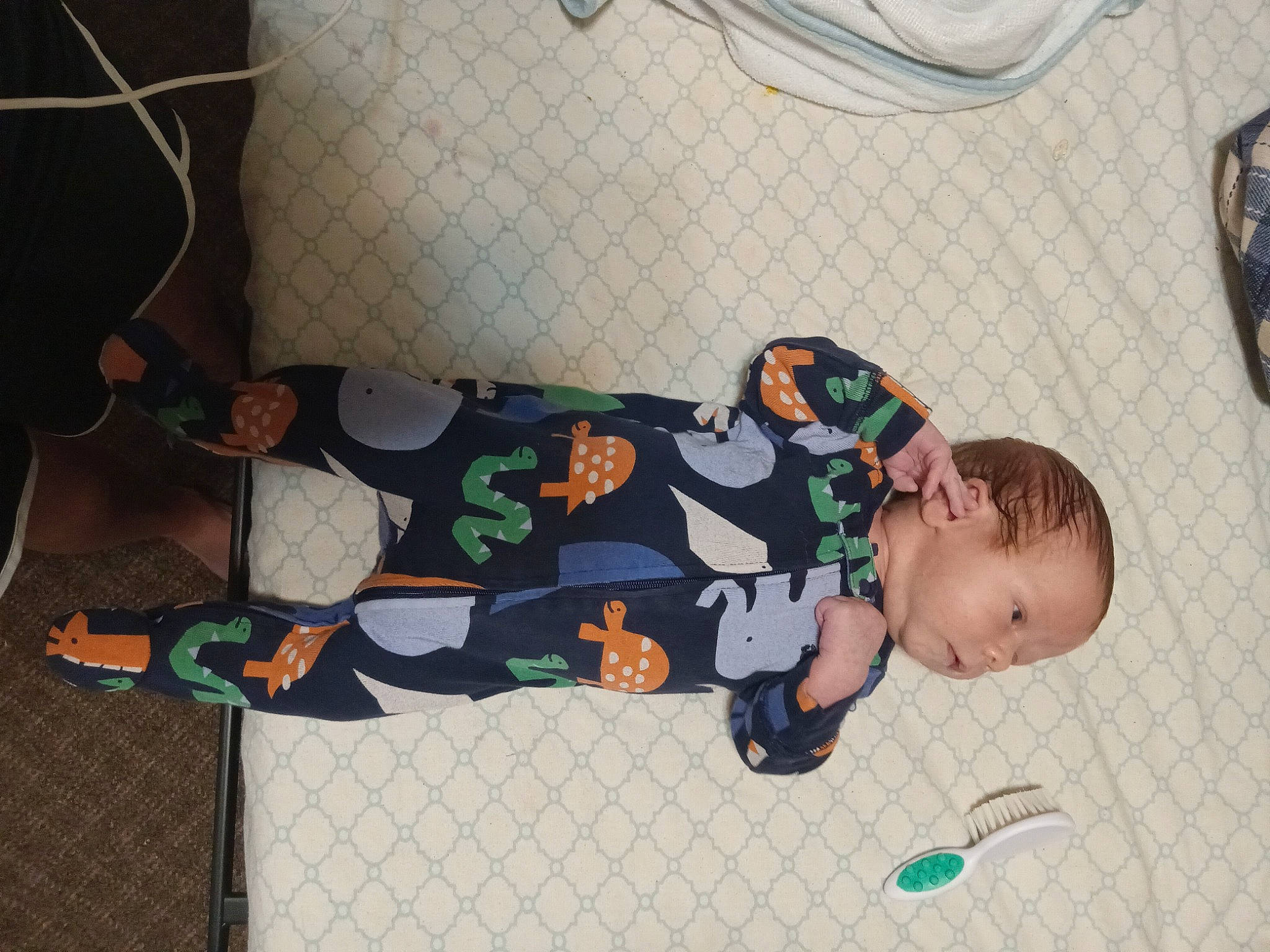 Aydan is registered to the contest to win money with this photo: baby, baby_products, baby_toddler_clothing, child, comfort, flooring, linens, nap, pattern, person, room, sitting, sleep, sock, toddler