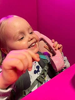 Ophelia is registered to the contest to win money with this photo: baby, cheek, cool, ear, eyebrow, eyelash, finger, gesture, hand, happy, iris, jaw, lip, mouth, nose, person, pink, skin, smile, thumb