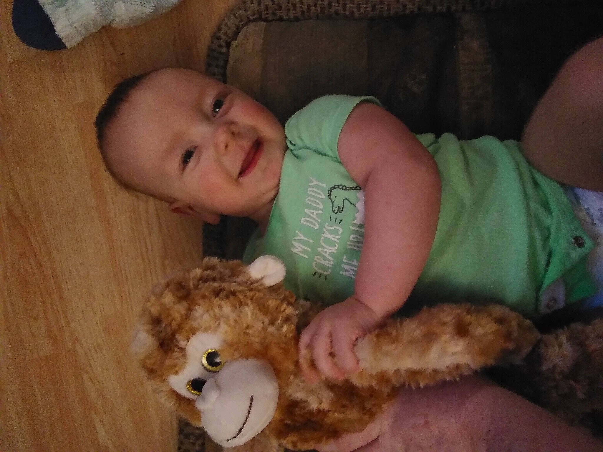 Jaxten is registered to the contest to win money with this photo: baby, cheek, child, ear, eye, joy, nose, person, skin, stuffed_toy, teddy_bear, toddler, toy