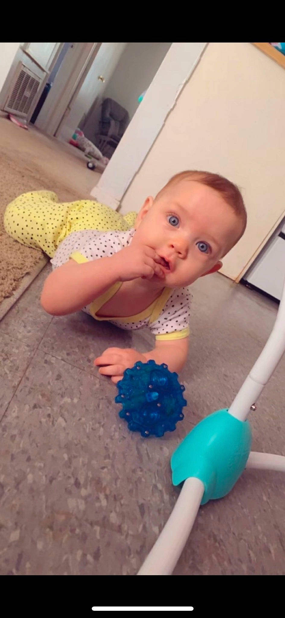 Emma joined the competition — help win amazing prizes! baby, baby_toddler_clothing, balloon, child, electric_blue, finger, floor, flooring, fun, human_leg, joint, leg, leisure, person, play, product, skin, toddler, toy, vertebrate