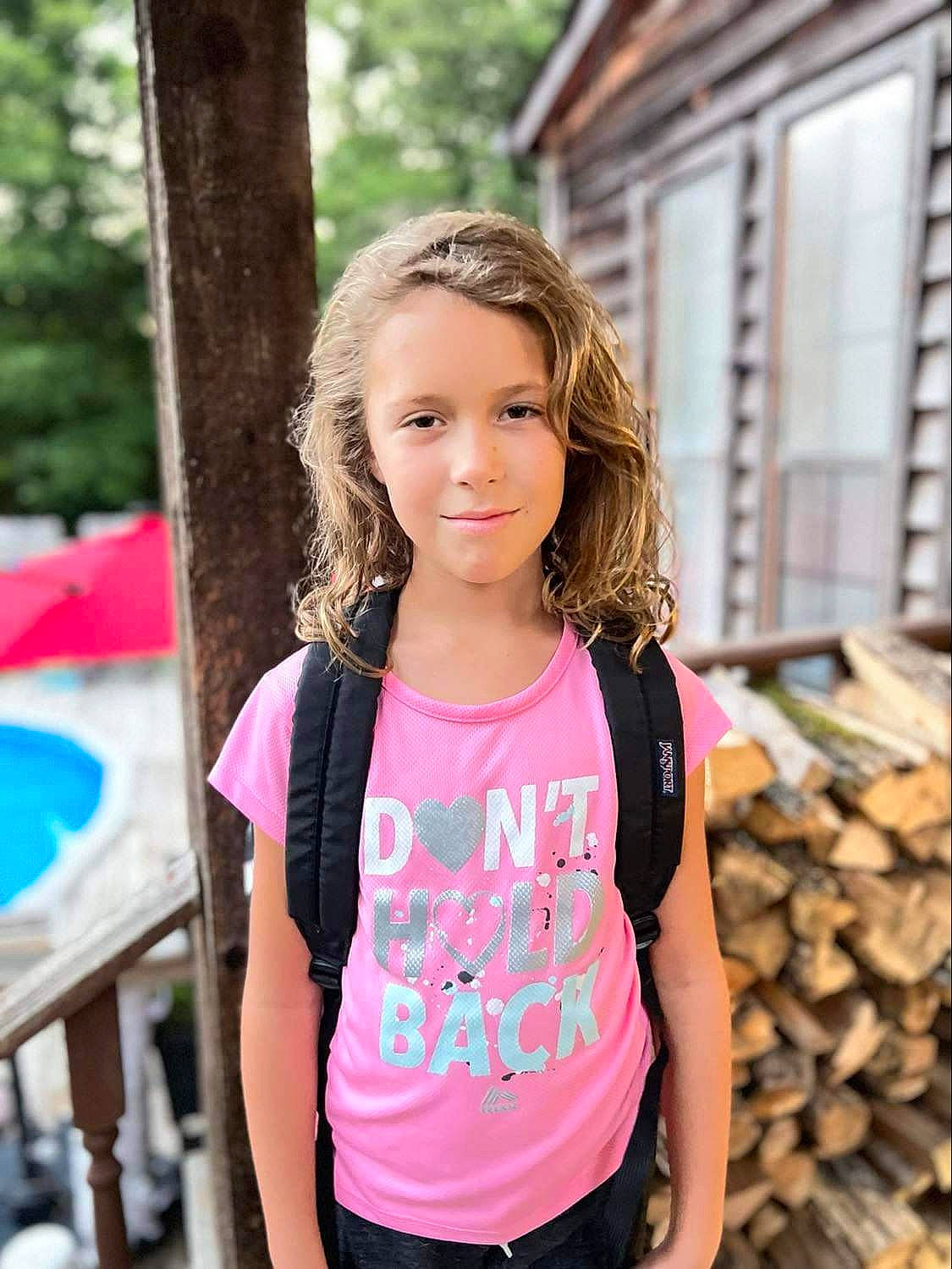 Kaylynn joined the competition — help win amazing prizes! beauty, brown_hair, child, electric_blue, event, fun, happy, joint, joy, leisure, long_hair, magenta, person, pink, recreation, shoulder, t_shirt, travel, tree, waist