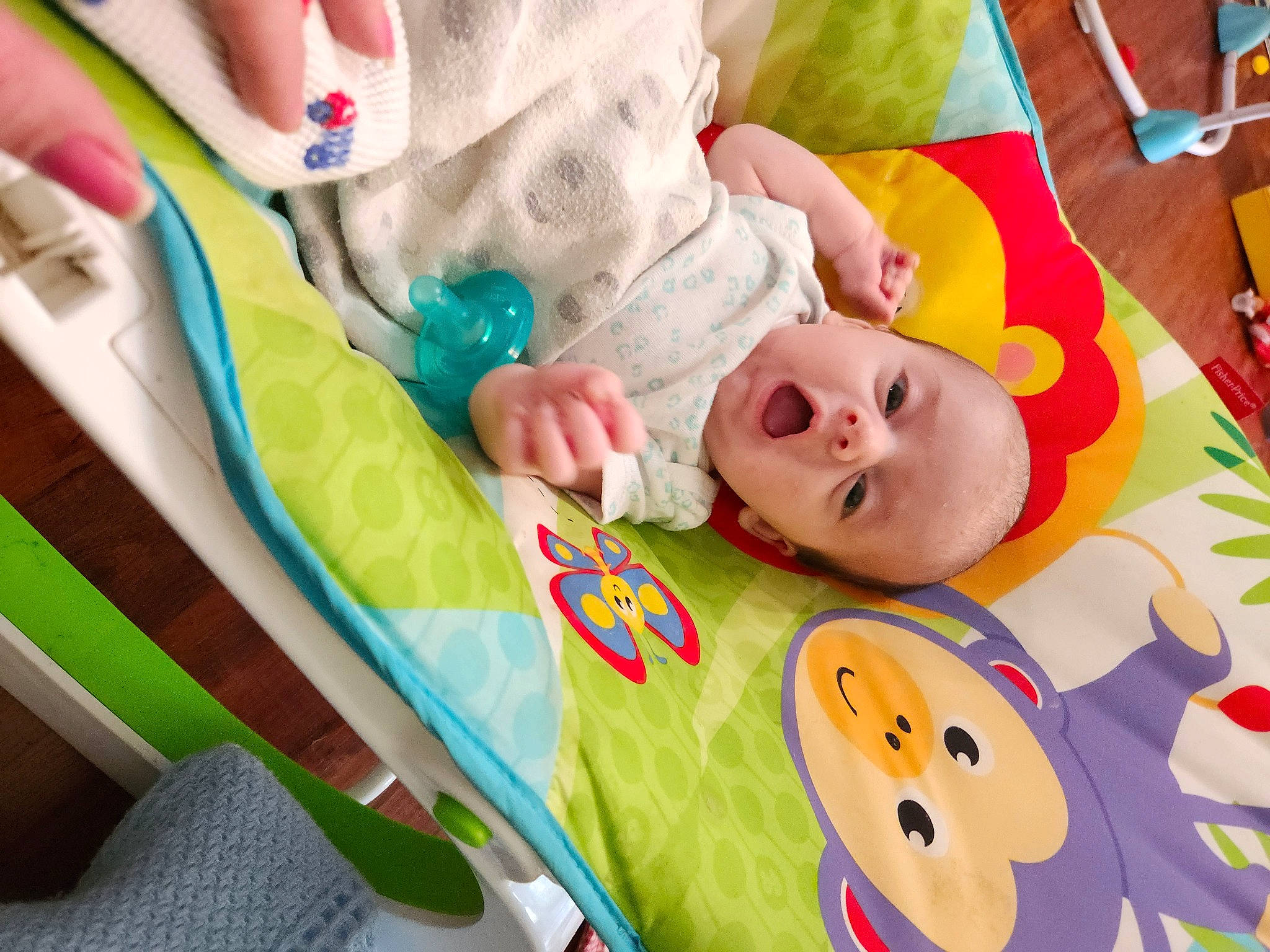 Mason is registered to the contest to win money with this photo: art, baby, baby_products, baby_toddler_clothing, baby_toys, cheek, child, comfort, fun, happy, leisure, linens, mammal, nail, pattern, person, play, playmat, room, toddler