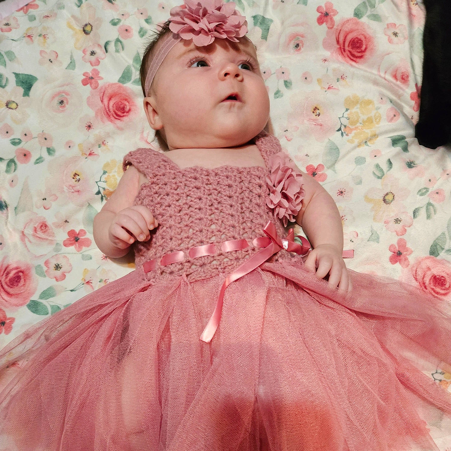 Lila joined the competition — help win amazing prizes! baby_toddler_clothing, bridal_party_dress, day_dress, doll, dress, embellishment, eyelash, fashion_design, gown, happy, headgear, headpiece, magenta, one_piece_garment, pattern, person, pink, ruffle, skin, sleeve