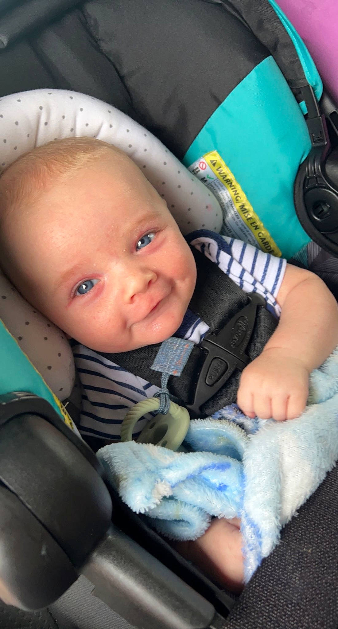 Jaxon joined the competition — help win amazing prizes! auto_part, baby, baby_carriage, baby_in_car_seat, baby_products, baby_safety, baby_toddler_clothing, car_seat, cheek, child, comfort, electric_blue, eye, face, person, product, seat_belt, sitting, skin, smile