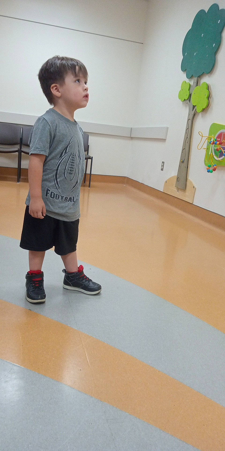 Elijah joined the competition — help win amazing prizes! balance, calf, child, floor, flooring, green, hardwood, human_leg, joint, knee, leisure, person, shorts, sleeve, sportswear, standing, t_shirt, thigh, toddler, wood