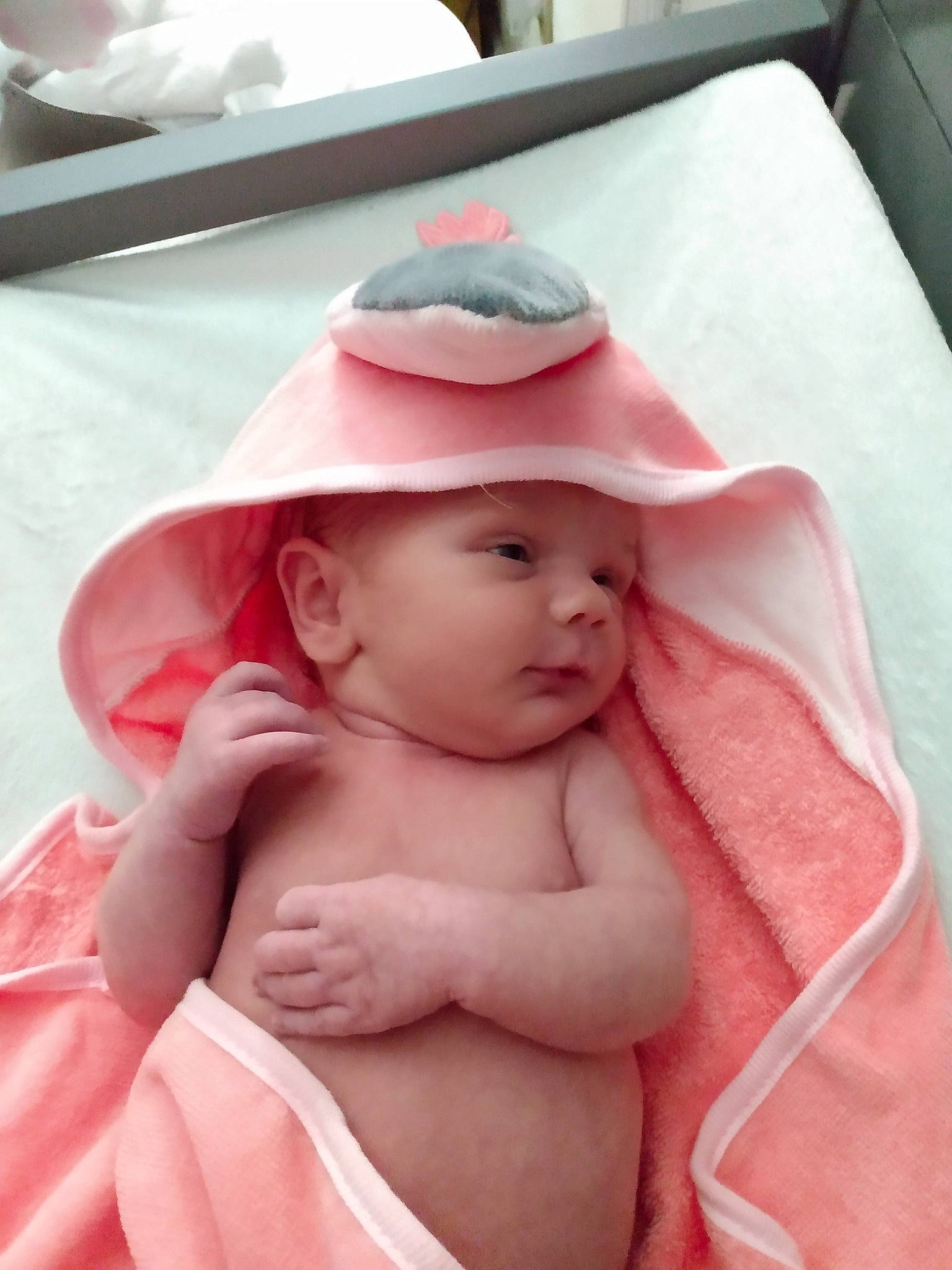 Kimber joined the competition — help win amazing prizes! baby, baby_toddler_clothing, cap, cheek, child, comfort, eye, eyebrow, hairstyle, hat, headgear, headwear, linens, lip, magenta, mouth, neck, person, pink, skin