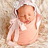 Lou participe au concours pour gagner de l'argent avec cette photo : newborn, baby, sleeping, swaddle, bonnet, pink, soft, fluffy, blanket, cute, infant, portrait, peaceful, closeup, headwear, fabric, cozy, resting, child, wrapped