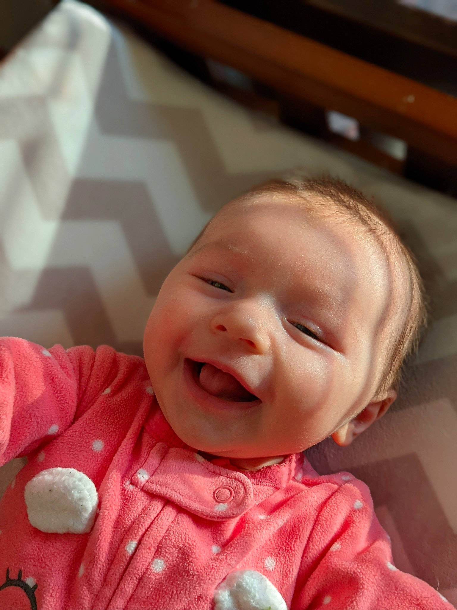 Raelynn joined the competition — help win amazing prizes! baby, baby_laughing, baby_toddler_clothing, cheek, child, chin, eye, fun, gesture, happy, head, iris, laugh, lip, mouth, nose, person, skin, sleeve, smile