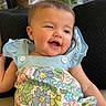 Wrenley joined the competition — help win amazing prizes! baby, child, smiling, sitting, couch, floral_clothing, earrings, indoor, happy, portrait, face, infant, home, cute, people, fashion, colorful, relaxed, person, technology