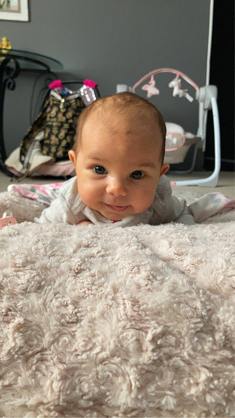 Love joined the competition — help win amazing prizes! baby, baby_toddler_clothing, cheek, child, comfort, electronic_device, flooring, fun, fur, grass, hairstyle, happy, iris, linens, person, room, skin, smile, textile, toddler