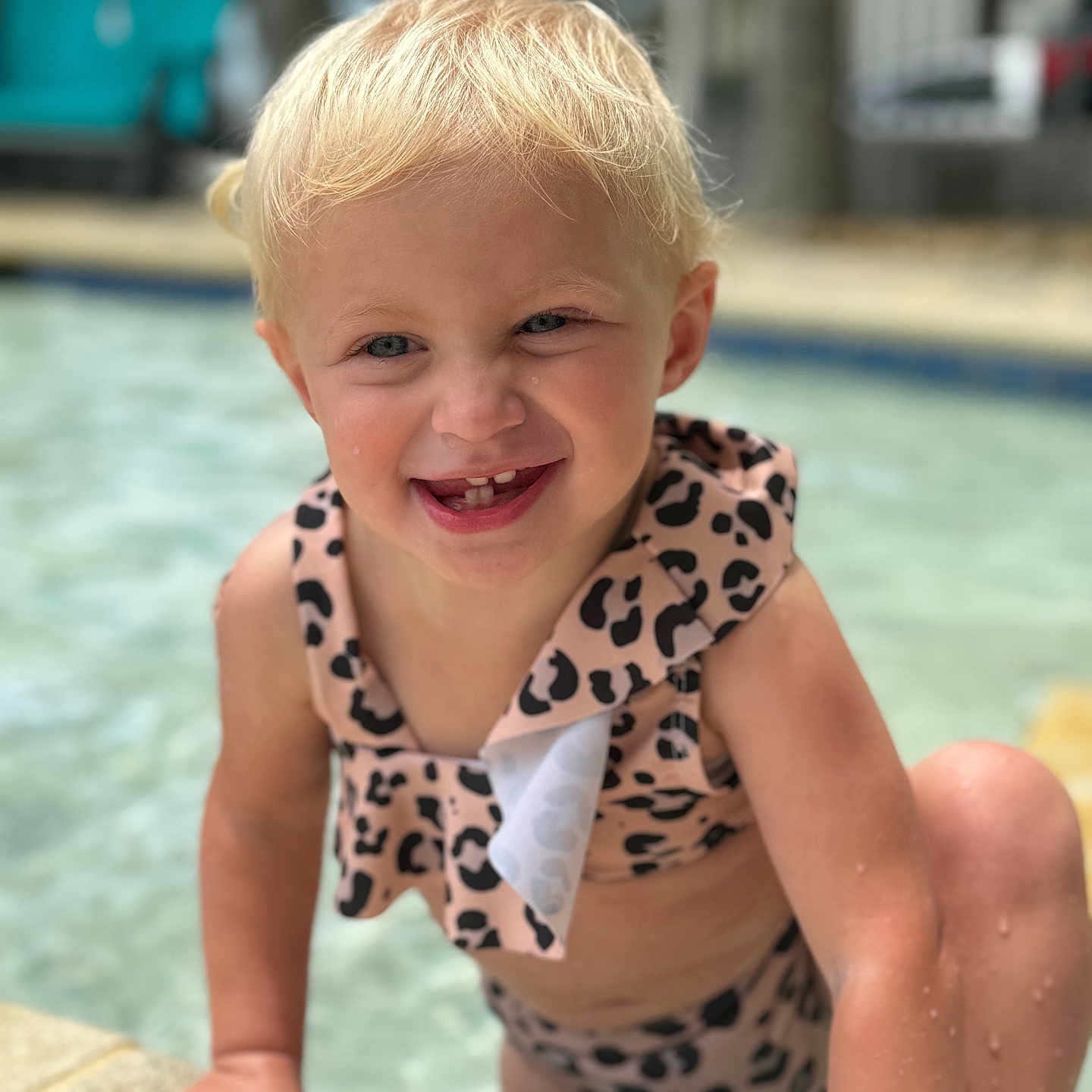 Bristol joined the competition — help win amazing prizes! baby, babylaughing, blonde, clothing, crawling, face, hair, happy, head, laughing, person, photography, pool, portrait, sitting, smile, summer, swimmingpool, swimwear, water