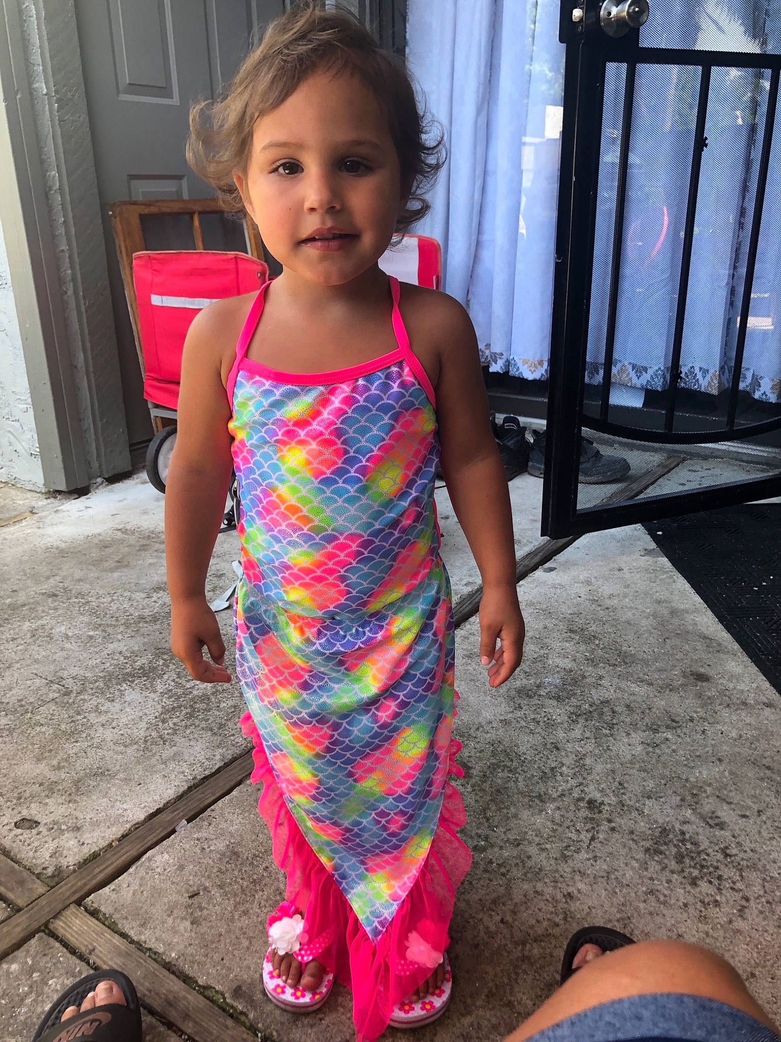 Keylani joined the competition — help win amazing prizes! child, clothing, dress, person, pink, play, smile, summer, toddler, vacation