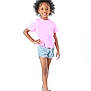 blouse, child, clothing, face, female, footwear, girl, head, longsleeve, pants, person, photography, portrait, sandal, shoe, shorts, skirt, sleeve, standing, t_shirt