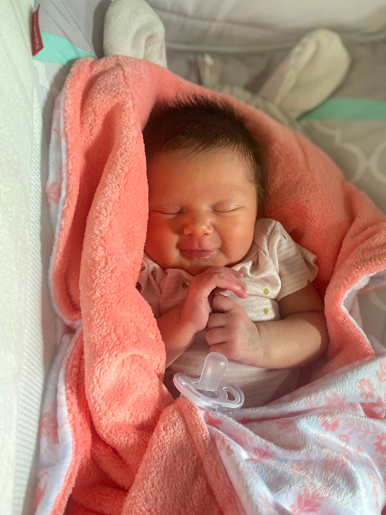 Malaya joined the competition — help win amazing prizes! baby, baby_products, baby_sleeping, baby_toddler_clothing, bedtime, cheek, child, comfort, fashion_accessory, linens, lip, nail, peach, person, pink, sitting, skin, sleeve, smile, thumb