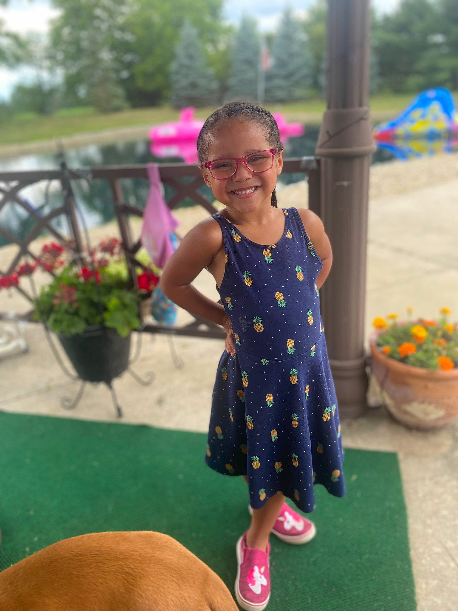 Sarai joined the competition — help win amazing prizes! child, city, dress, event, flooring, flower, flowerpot, fun, grass, happy, houseplant, joy, leisure, magenta, person, plant, recreation, sandal, smile, toddler