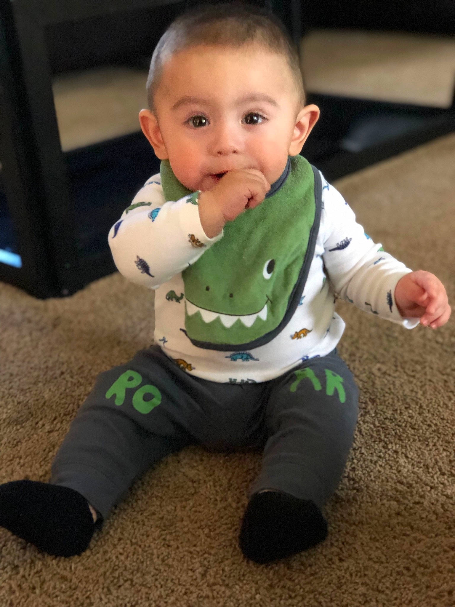 Osman joined the competition — help win amazing prizes! baby, cheek, child, green, head, person, play, sitting, skin, sleeve, toddler, tummy_time