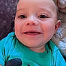 Lazarent is registered to the contest to win money with this photo: baby, blanket, blue_shirt, child, closeup, cozy, cute, face, fish_graphic, happy, head, indoors, infant, lying_down, portrait, skin, smiling, texture, tshirt, young_child