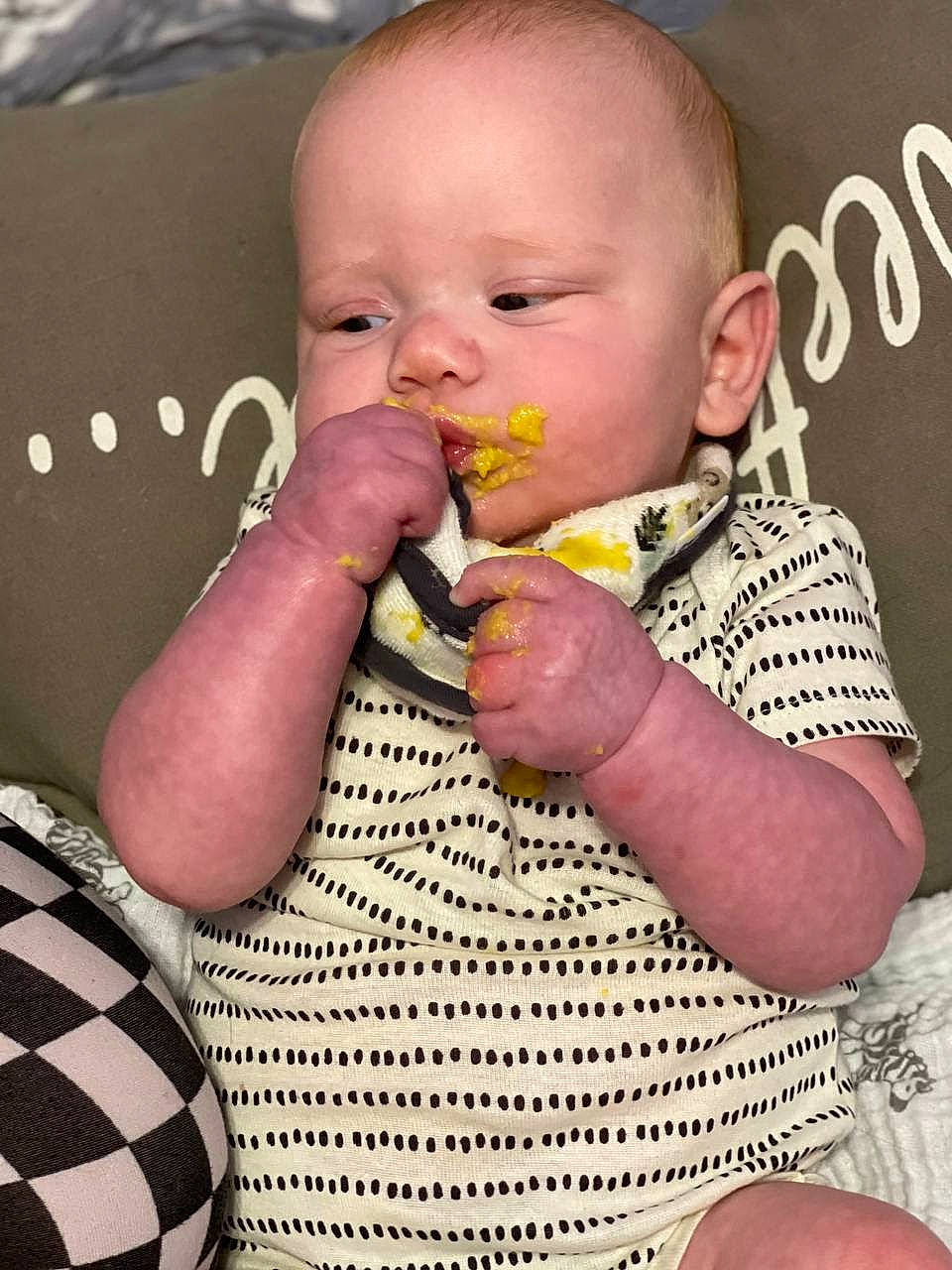 Onyx joined the competition — help win amazing prizes! arm, baby, baby_toddler_clothing, biting, cheek, child, eyebrow, eyelash, finger, hand, head, iris, lip, mouth, nail, nose, person, sitting, skin, sleeve