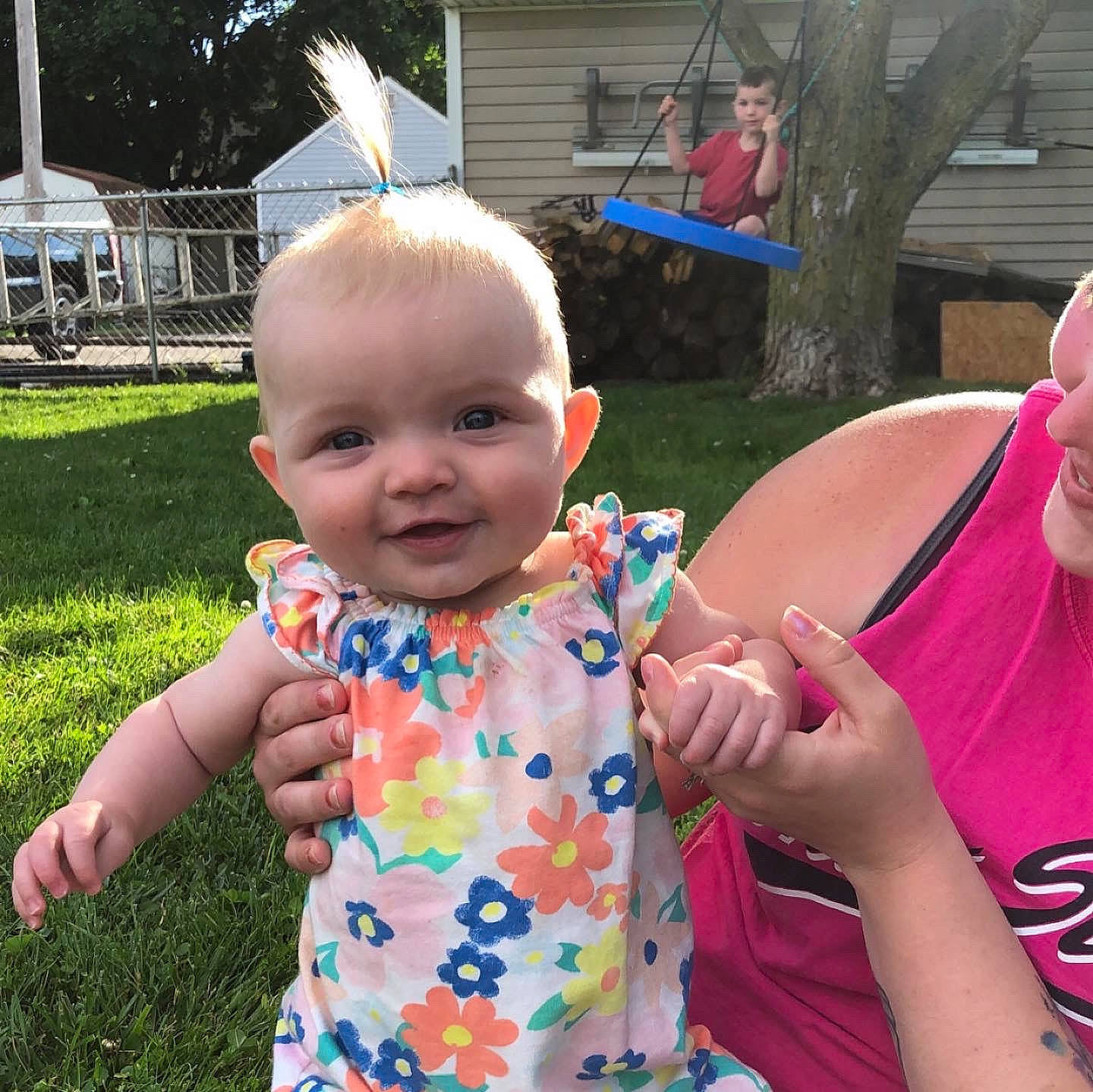 Elsie joined the competition — help win amazing prizes! baby, blurred, child, ear, finger, grass, happy, joy, person, play, summer, toddler