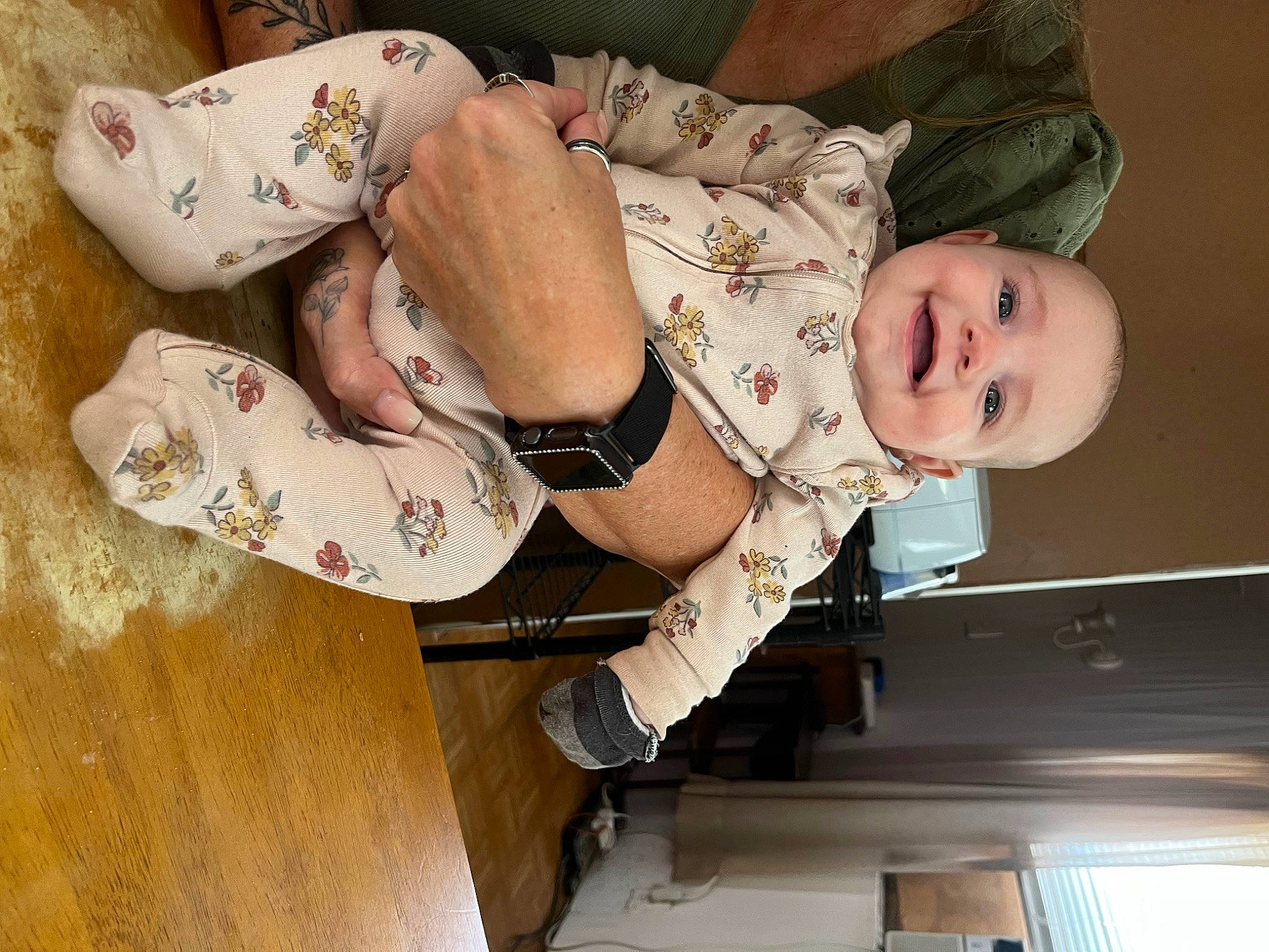 Lainey joined the competition — help win amazing prizes! baby, baby_products, baby_toddler_clothing, child, comfort, elbow, fashion_accessory, foot, happy, human_leg, joy, knee, leg, pattern, person, sitting, sleeve, smile, thigh, toddler
