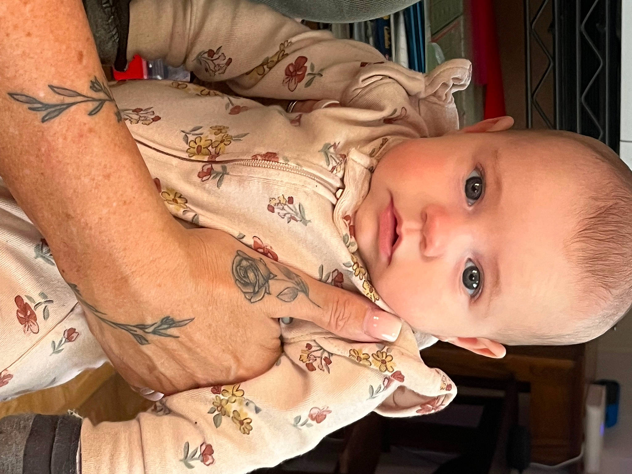 Lainey is registered to the contest to win money with this photo: arm, baby, cheek, ear, eye, eyebrow, eyelash, finger, gesture, hairstyle, hand, human, human_body, mammal, mouth, neck, nose, organ, person, skin