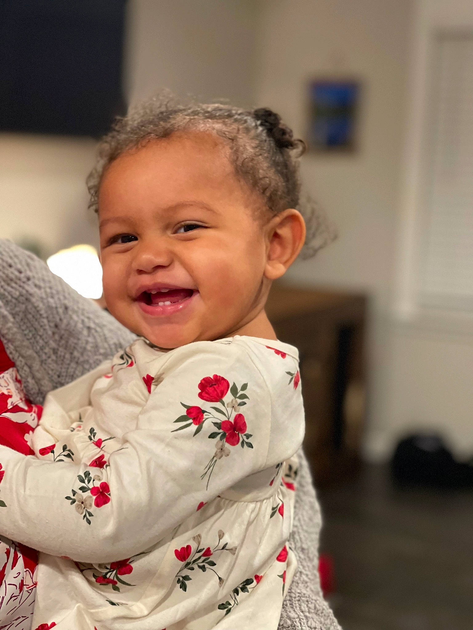 Anastasia is registered to the contest to win money with this photo: baby, baby_toddler_clothing, cheek, child, event, eye, face, fun, happy, joy, person, room, skin, sleeve, smile, toddler, tradition