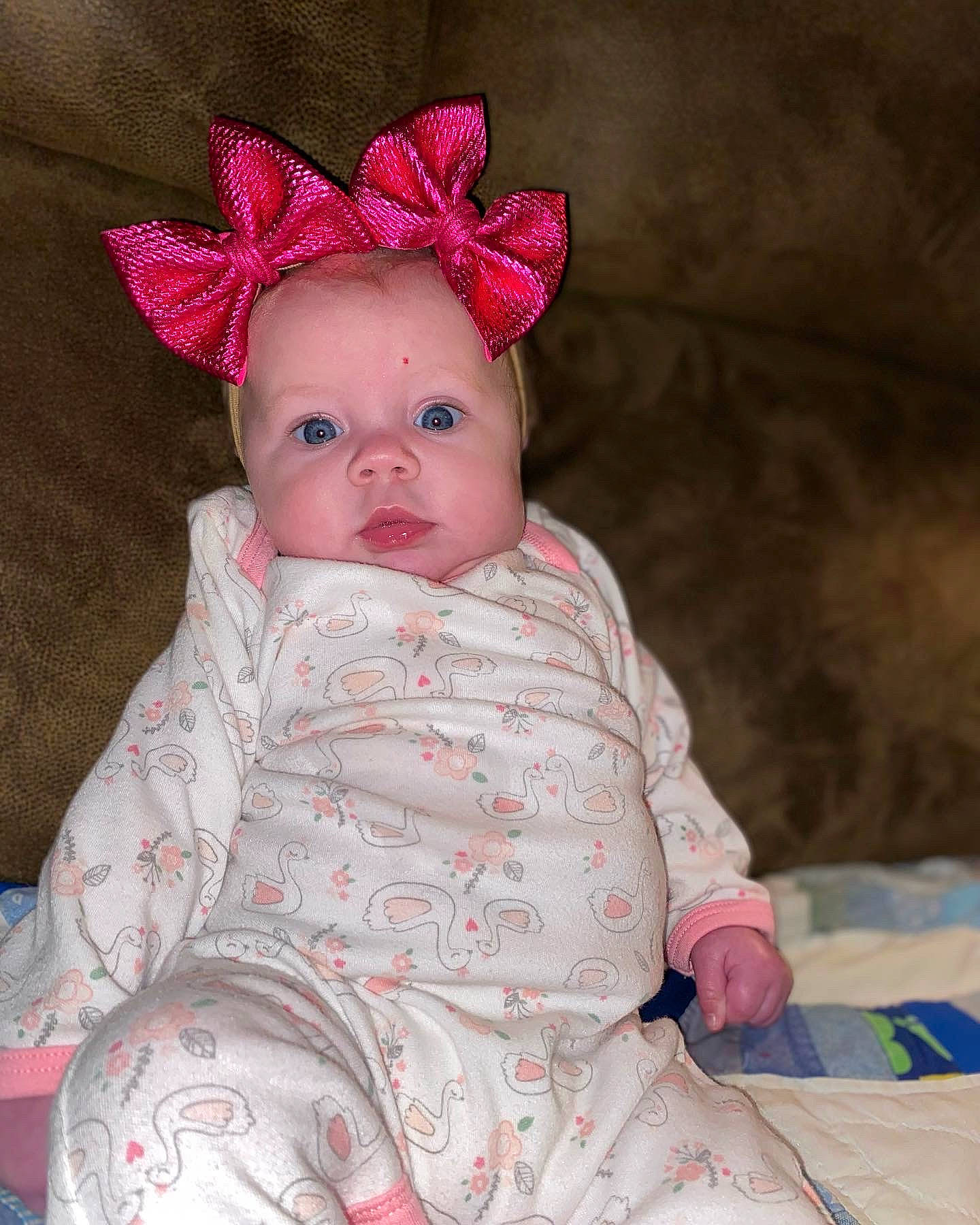 Jazlyn joined the competition — help win amazing prizes! baby, baby_products, baby_toddler_clothing, cap, cheek, costume_hat, dress, eye, face, happy, head, headgear, iris, lip, pattern, person, pink, skin, sleeve, textile