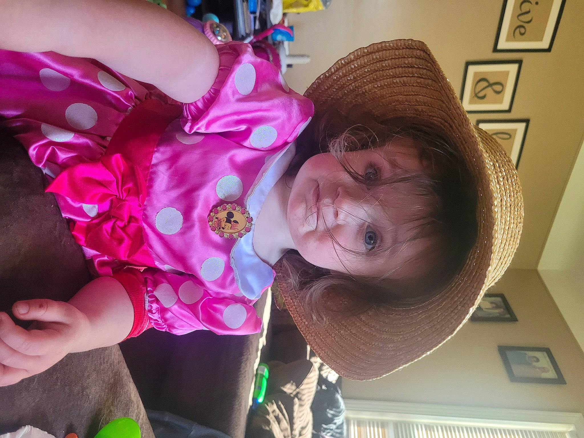 Maci joined the competition — help win amazing prizes! baby_toddler_clothing, child, fashion_accessory, finger, fun, happy, hat, headgear, leisure, magenta, mouth, neck, person, pink, purple, skin, smile, sun_hat, sunglasses, toddler