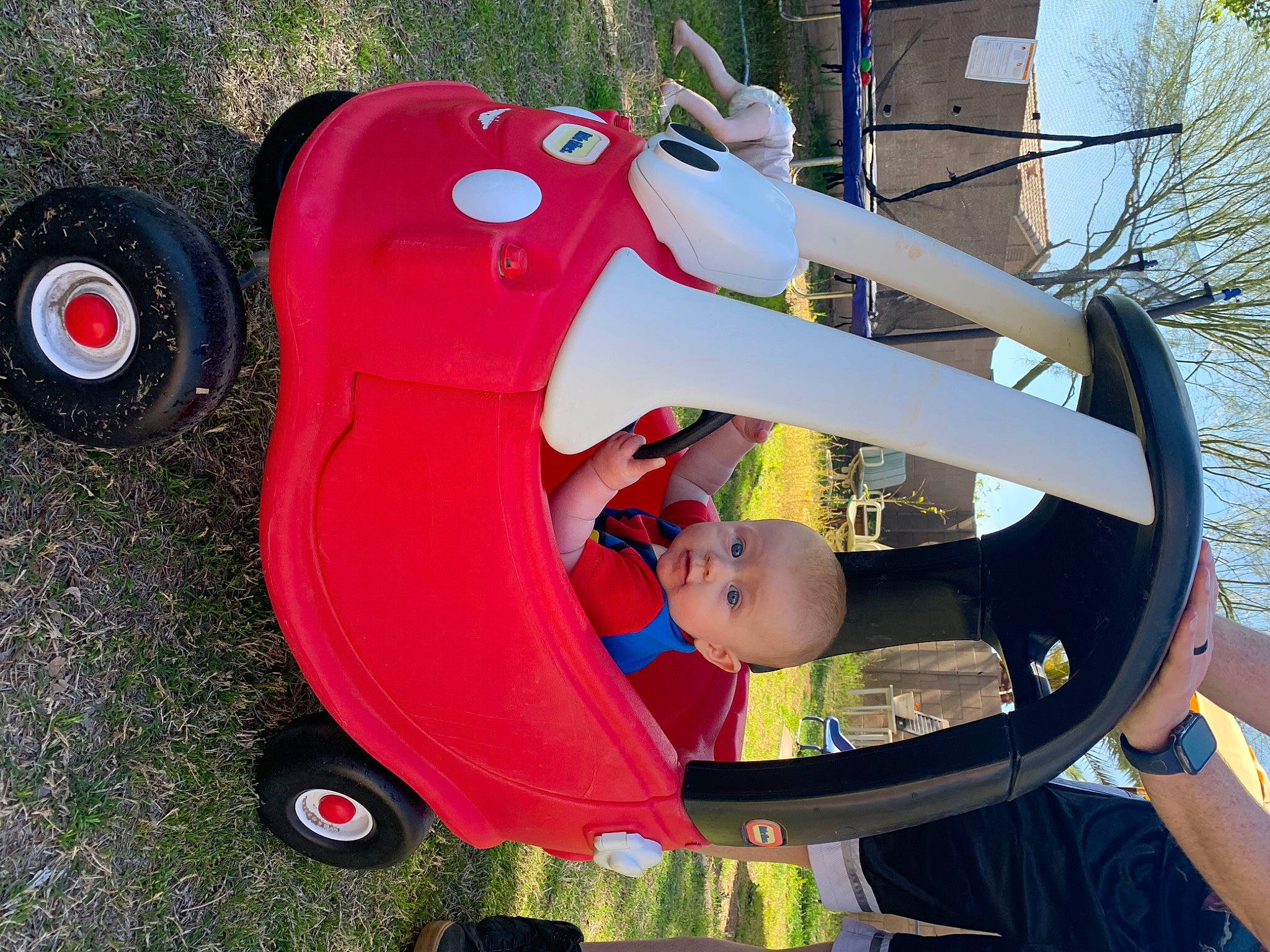 Dean joined the competition — help win amazing prizes! art, auto_part, automotive_design, automotive_exterior, automotive_tire, automotive_wheel_system, bumper, fun, grass, happy, leisure, motor_vehicle, person, plant, recreation, synthetic_rubber, tire, toy, tree, vehicle