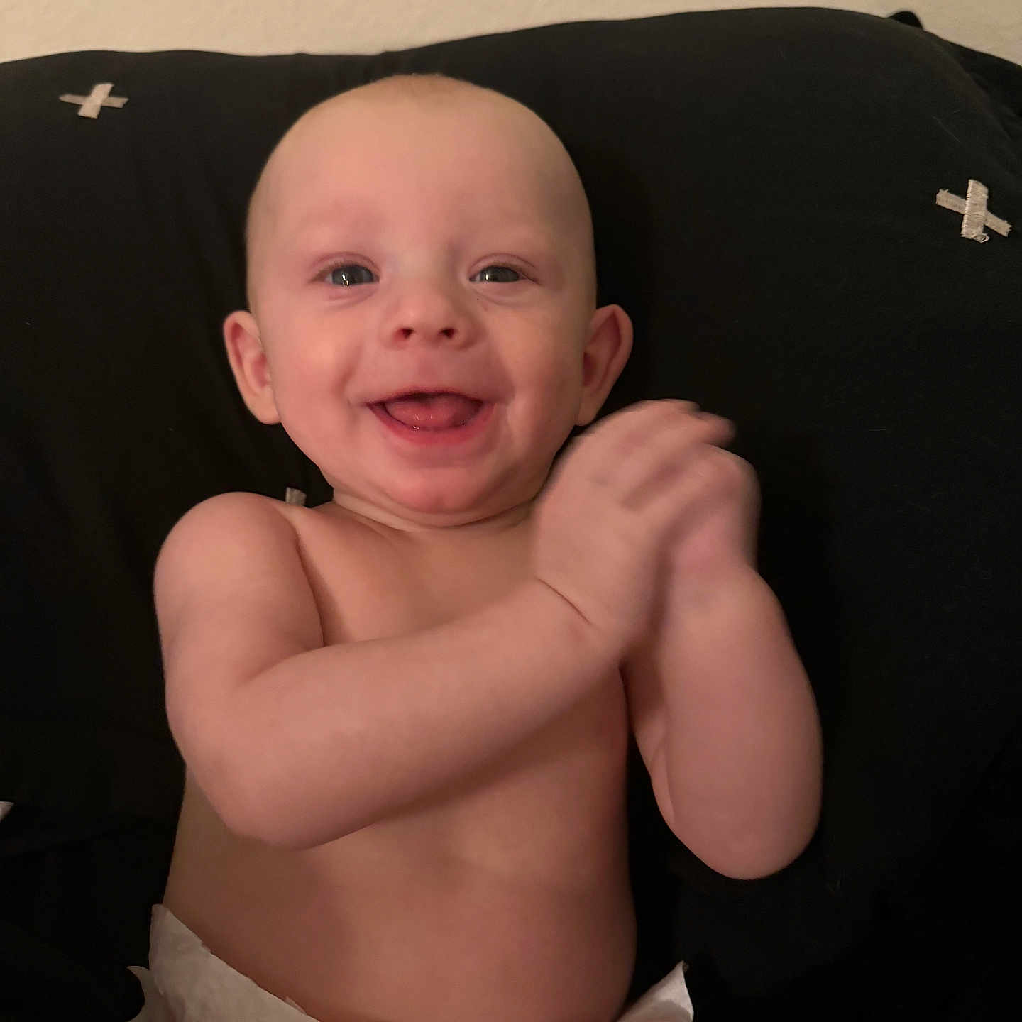 Wesley joined the competition — help win amazing prizes! baby, babylaughing, bodypart, couch, crying, diaper, face, finger, furniture, hand, happy, head, newborn, person, photography, portrait, sad, sitting, smile, wrist