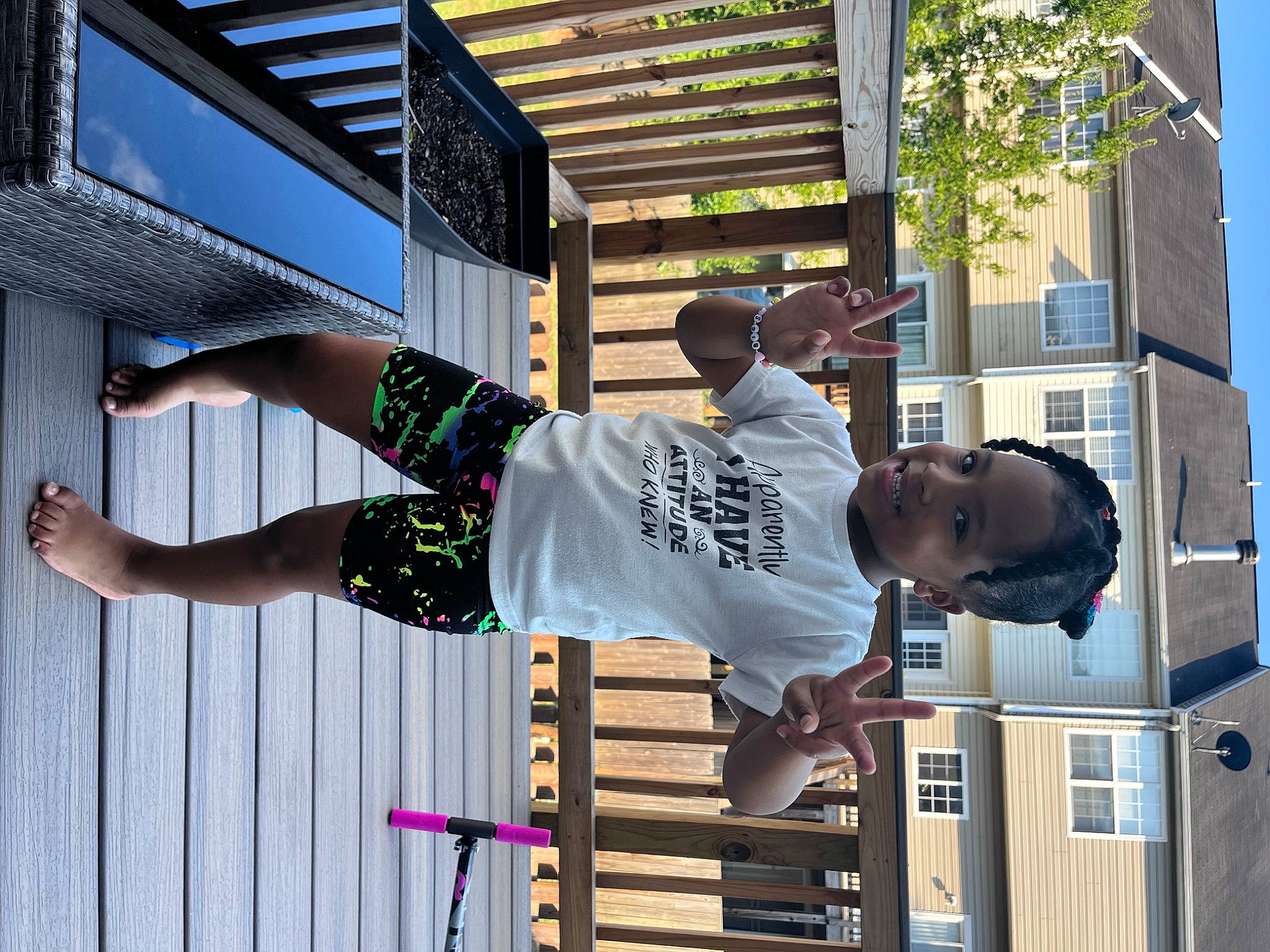 Kadynce joined the competition — help win amazing prizes! building, eyewear, facade, fun, handrail, house, joy, leisure, person, t_shirt, tree, window