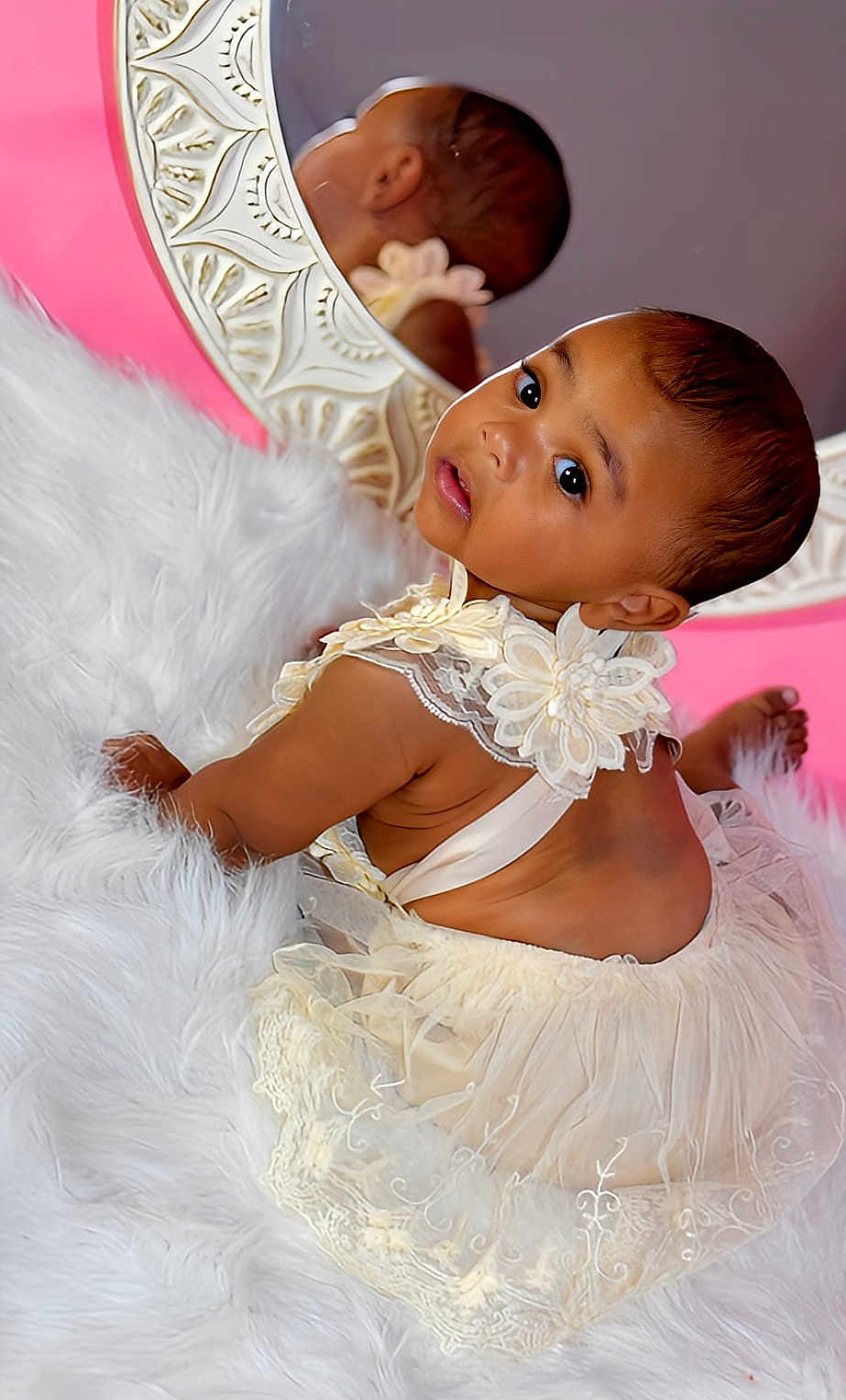 Ivy joined the competition — help win amazing prizes! accessories, baby, bodypart, bonnet, clothing, dress, eveningdress, face, fashion, finger, formalwear, gown, hand, hat, head, newborn, person, photography, portrait, toy