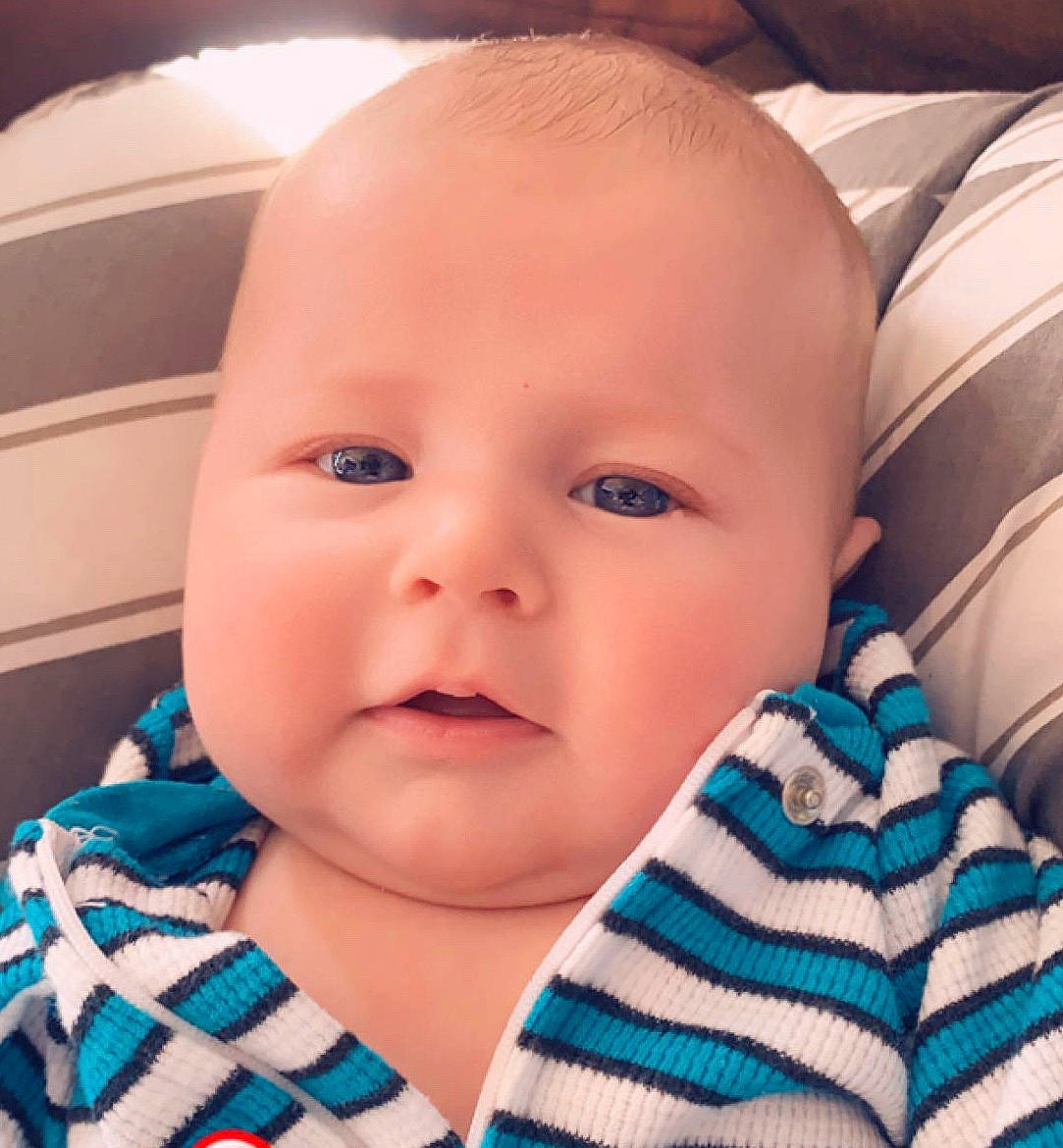 Braeden is registered to the contest to win money with this photo: baby, beauty, blue, cheek, child, chin, close_up, eye, eyebrow, face, facial_expression, forehead, head, iris, lip, mouth, nose, organ, person, skin