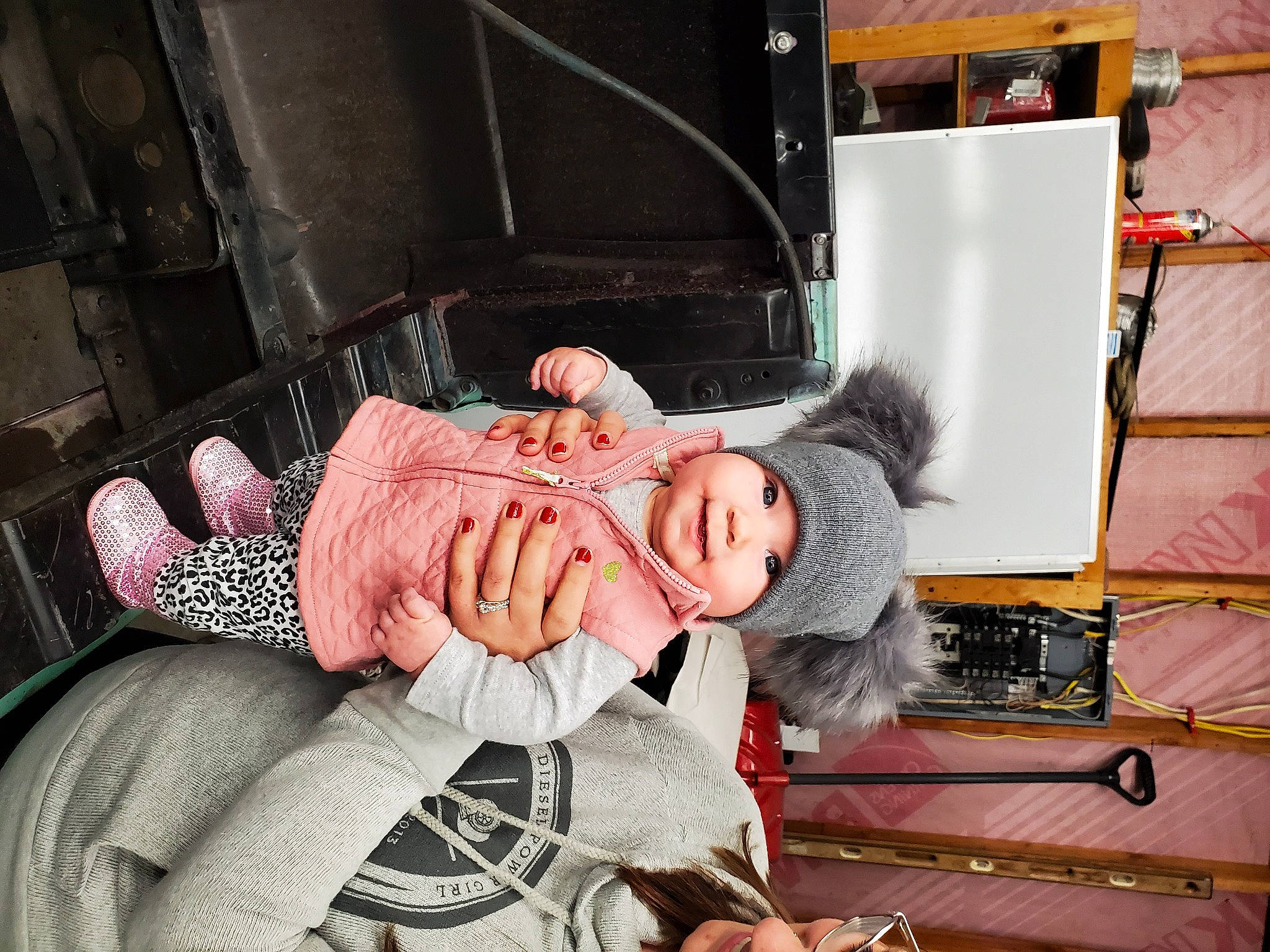 Addisyn joined the competition — help win amazing prizes! baby, baby_toddler_clothing, comfort, curious, fur, headwear, lap, person