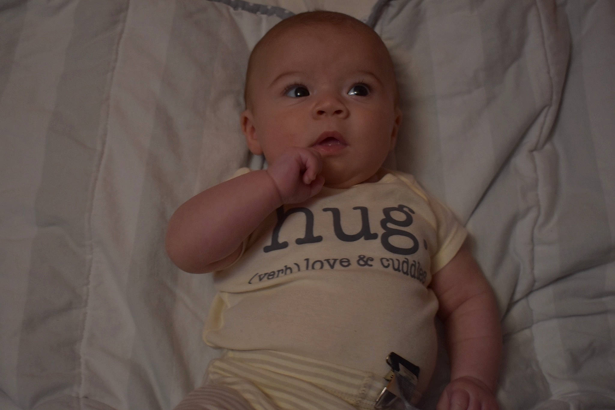 Braylynn joined the competition — help win amazing prizes! baby, baby_toddler_clothing, cheek, comfort, elbow, eyebrow, flash_photography, gesture, happy, head, iris, lip, nose, person, sleeve, smile, stomach, t_shirt, textile, thumb