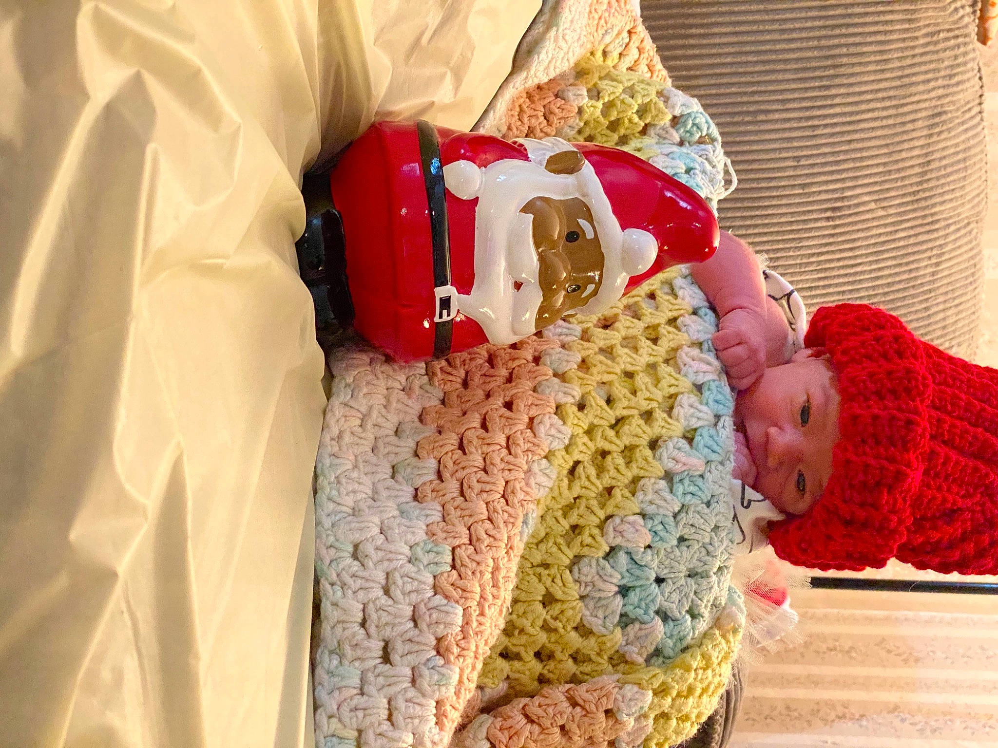 Braylynn is registered to the contest to win money with this photo: baby, baby_products, baby_sleeping, baby_toddler_clothing, bed_sheet, bedding, child, comfort, couch, event, headwear, linens, magenta, pattern, peach, person, room, sleeve, textile, toddler