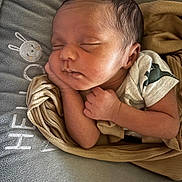 Kashton joined the competition — help win amazing prizes! newborn, baby, sleeping, blanket, soft, cozy, cute, infant, peaceful, resting, face, hand, skin, head, clothing, bunny, embroidery, fabric, portrait, indoors