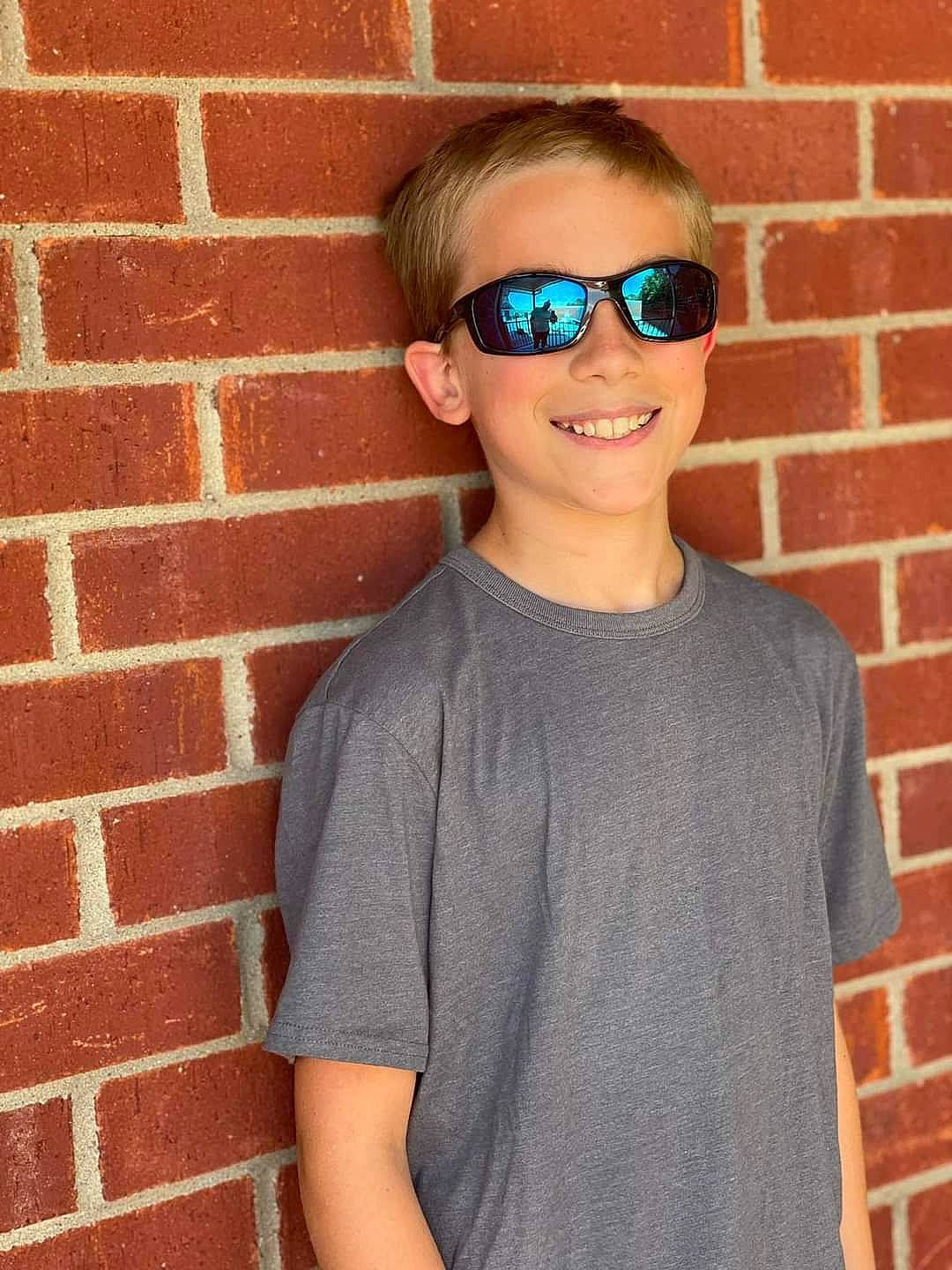 Aiden joined the competition — help win amazing prizes! chin, clothing, eye_glass_accessory, eyewear, glasses, goggles, grey, hairstyle, headgear, joy, lip, neck, outerwear, person, shoulder, sleeve, smile, standing, street_fashion, sunglasses